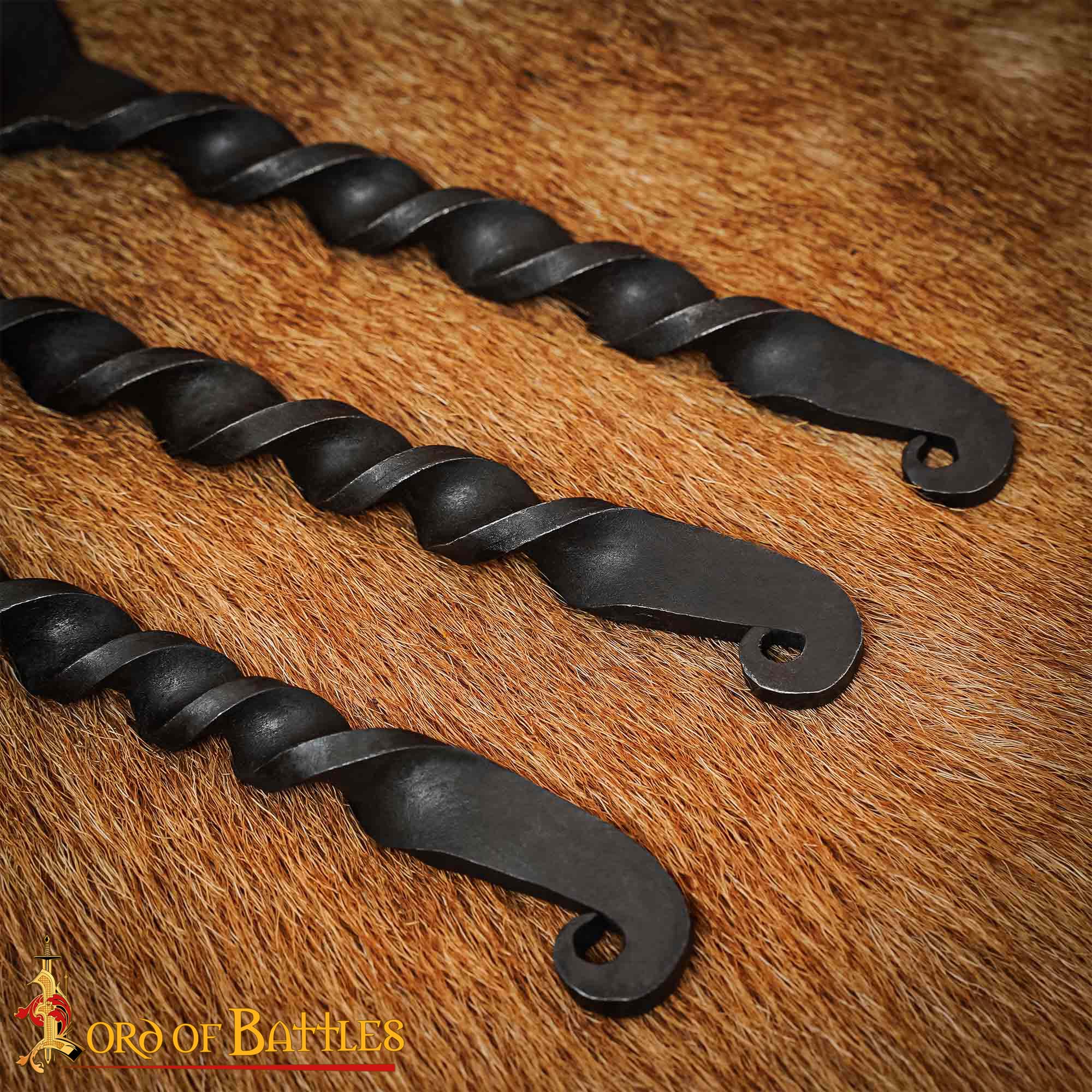 Juego de Cubiertos Medievales Forjados a Mano Cuchara, Tenedor y Cuchillo - Imagen 9