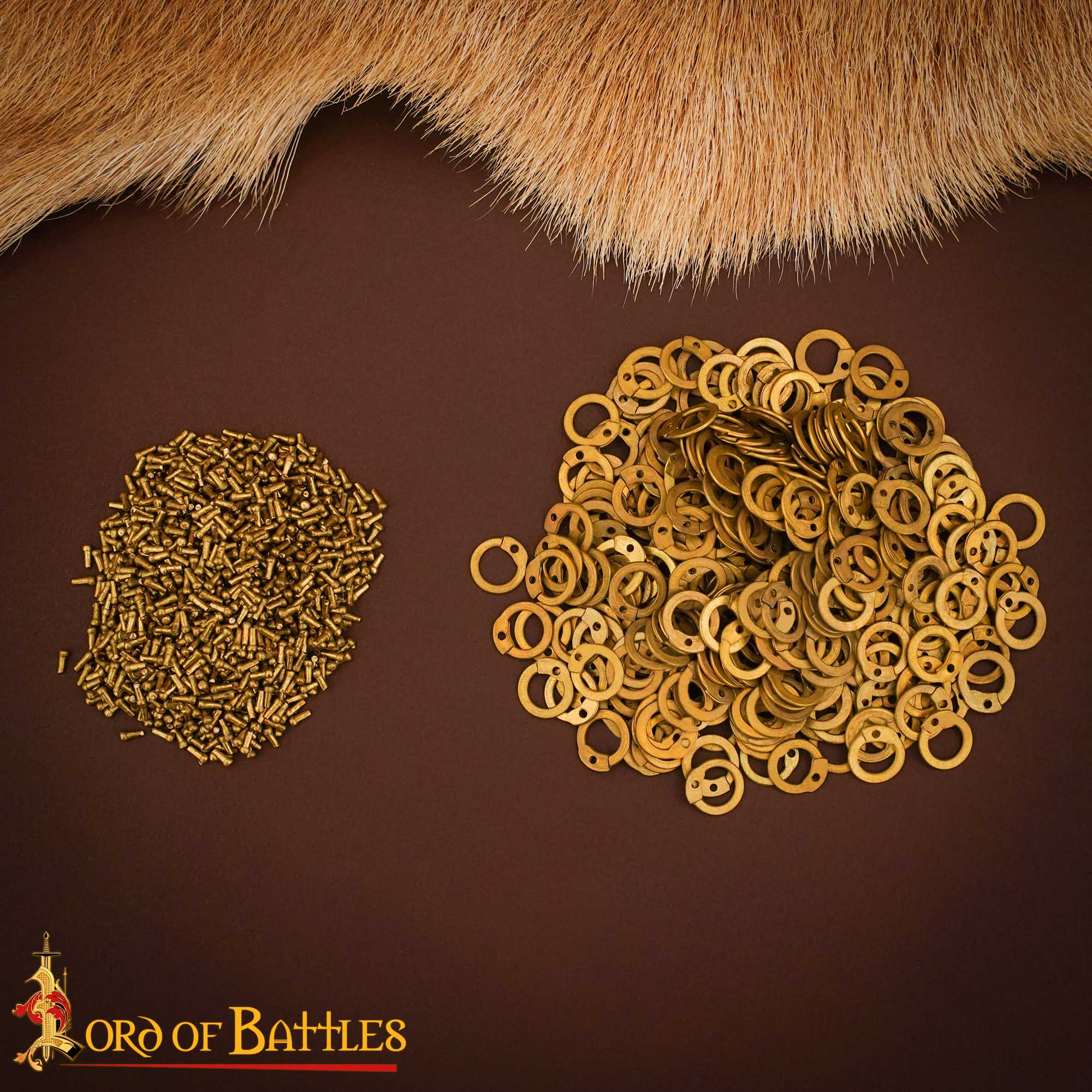 Anillas Planas de Latón - Anillas Planas con Remaches en Forma de Cúpula de 6 Mm - Calibre 18, Acabado en Latón - 1kgs - Ideal para Bricolaje y Reparaciones de Cota de Malla - Imagen 6