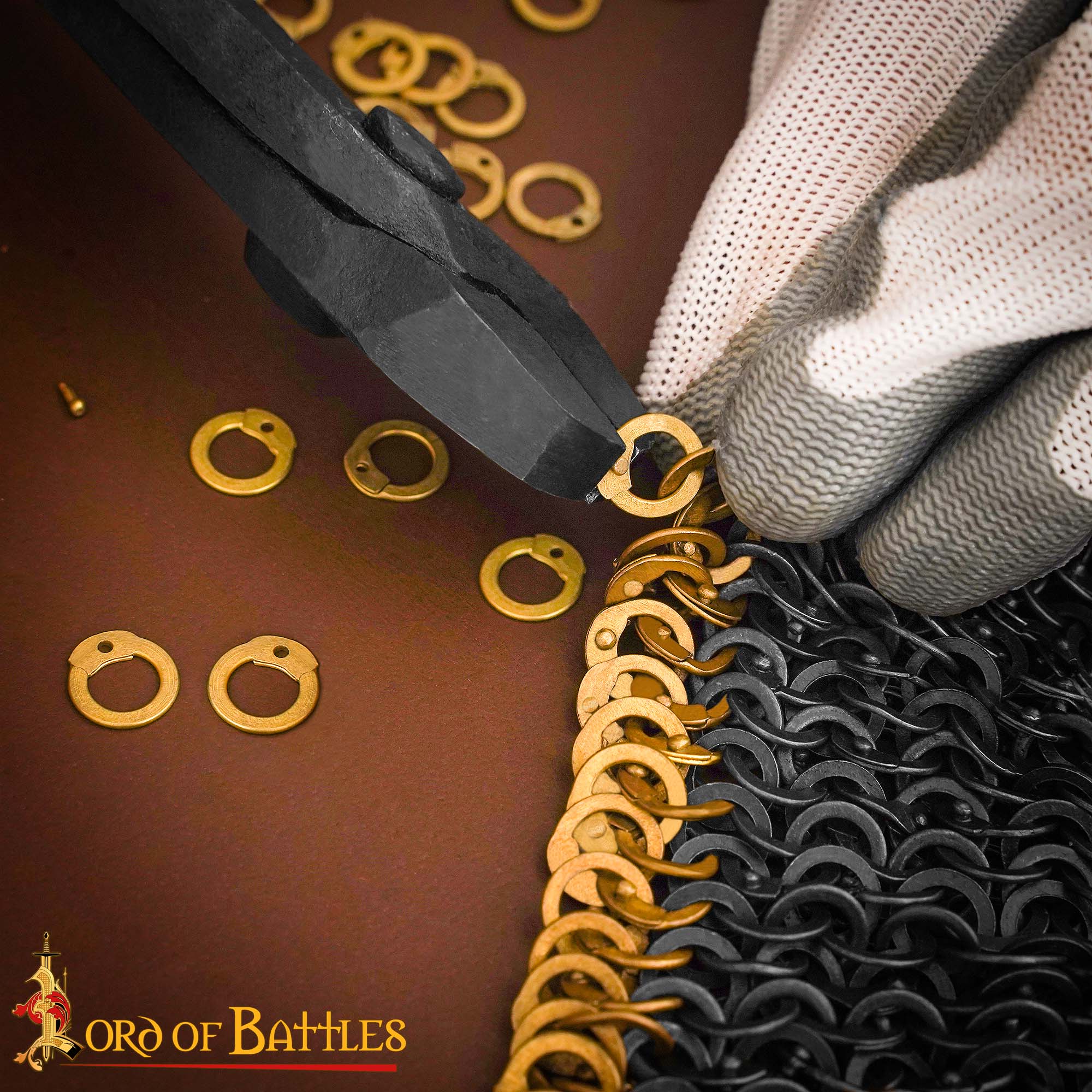 Anillas Planas de Latón - Anillas Planas con Remaches en Forma de Cúpula de 6 Mm - Calibre 18, Acabado en Latón - 1kgs - Ideal para Bricolaje y Reparaciones de Cota de Malla - Imagen 7