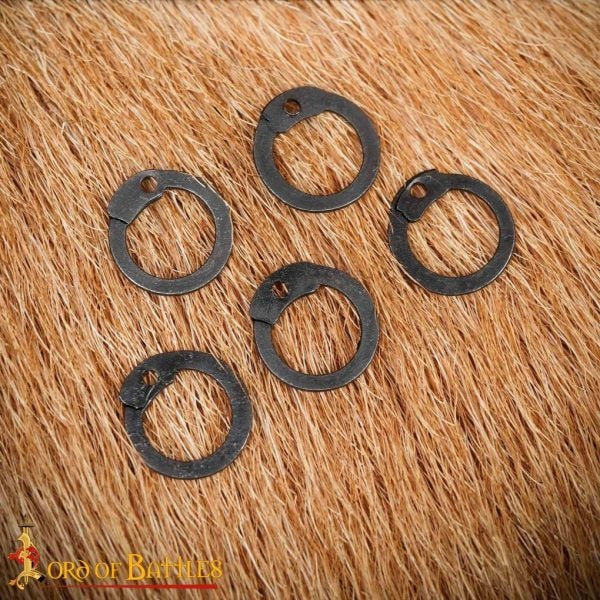 Anillas Sueltas de Acero Dulce Ennegrecido, Anillas Planas con Remaches de Cúpula, 9 Mm Calibre 17, Artesanía y Reparación de Armaduras de Cota de Malla - Imagen 5