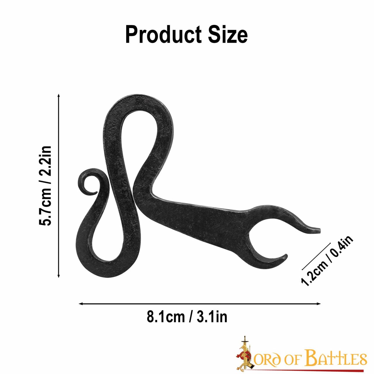 Abrebotellas Medieval de Hierro Forjado a Mano - Forma de Voluta Retorcida de Herrero - Imagen 4