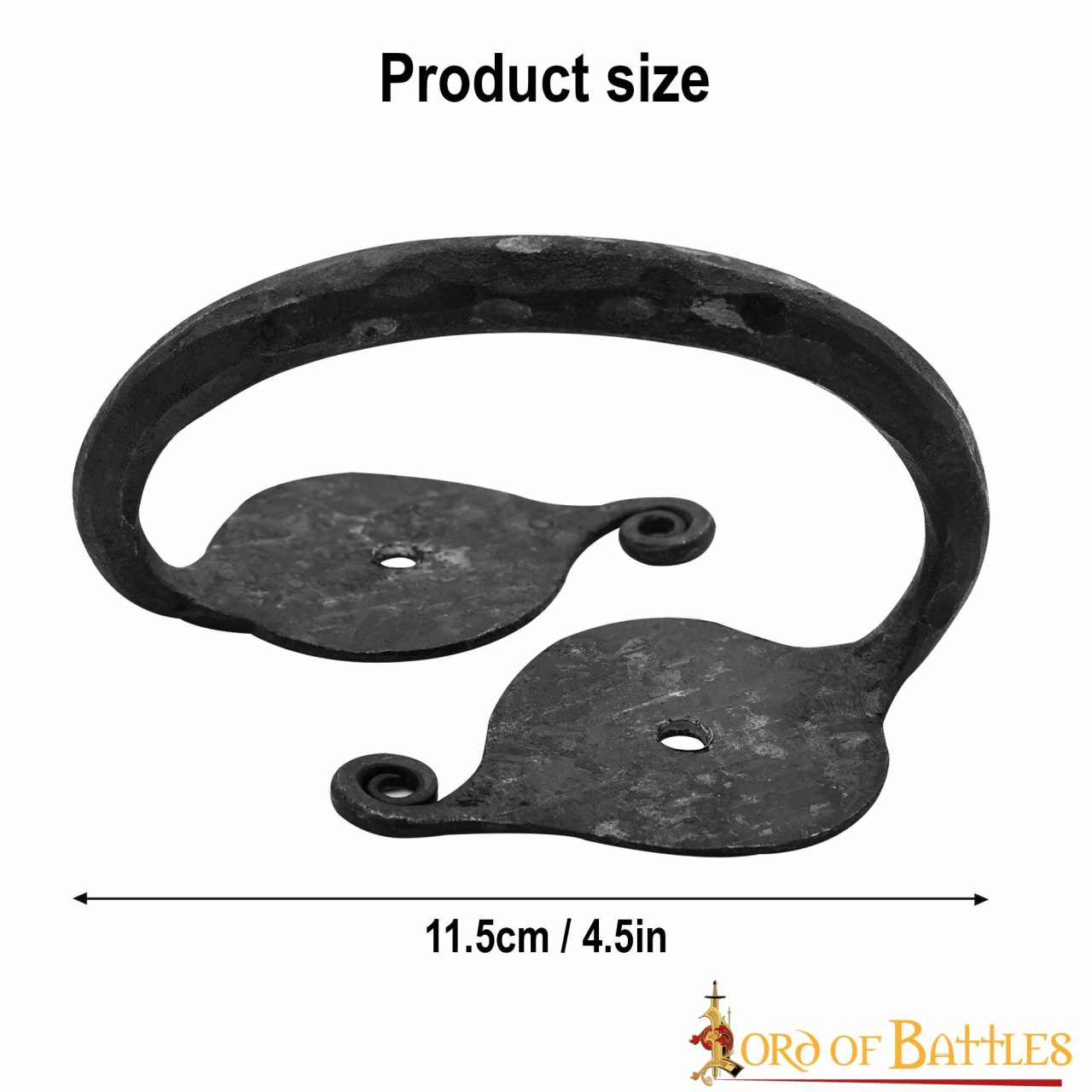 Asa de Cofre de Hierro Forjado a Mano - Acabado Rústico Negro Petróleo - Asa de Cofre de Estilo Medieval - Imagen 9