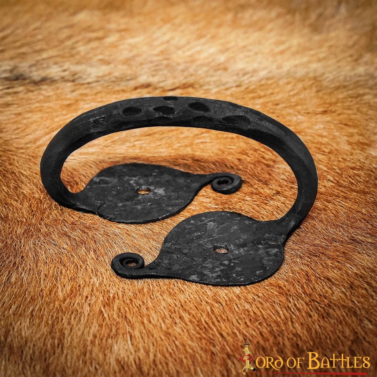 Asa de Cofre de Hierro Forjado a Mano - Acabado Rústico Negro Petróleo - Asa de Cofre de Estilo Medieval - Imagen 12