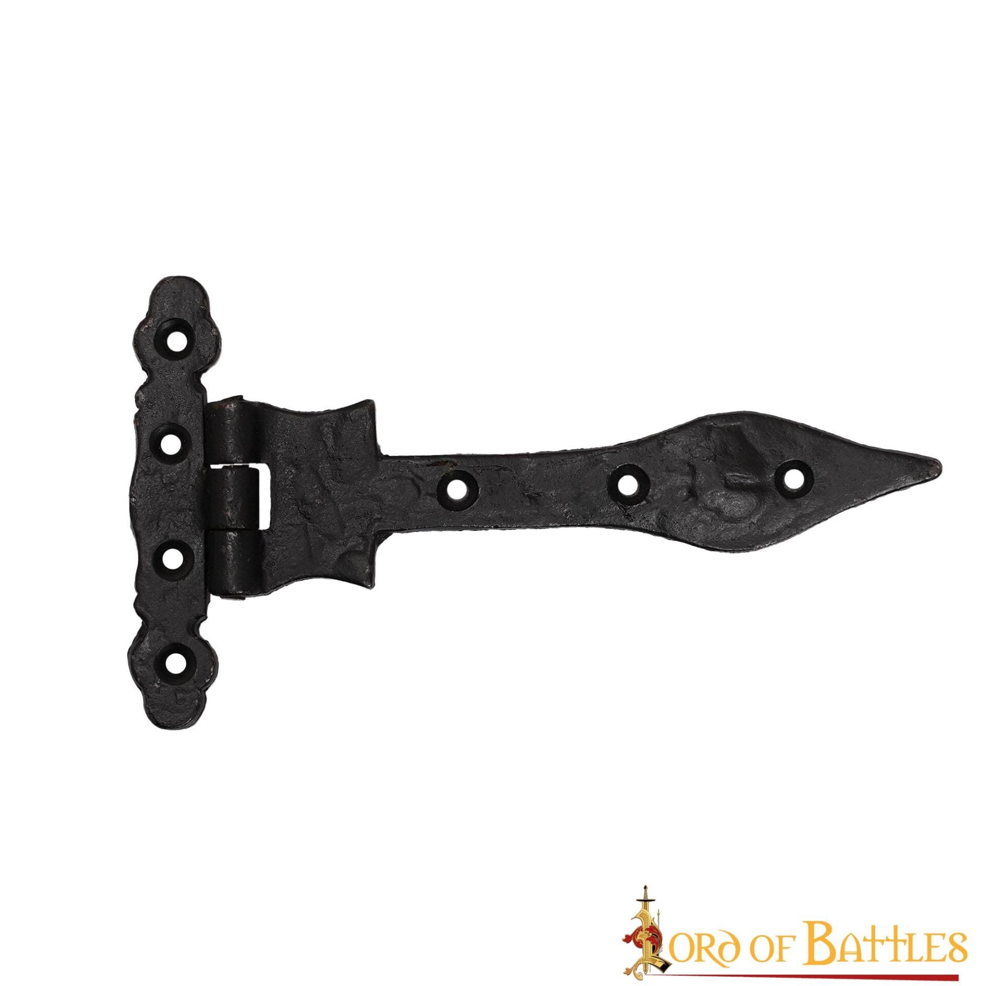 Bisagra Medieval en T de Hierro Forjado a Mano con Punta de Lanza - Bisagra Rústica con Correa Negra para Puertas de Granero, Cofres, Armarios y Puertas - Imagen 8