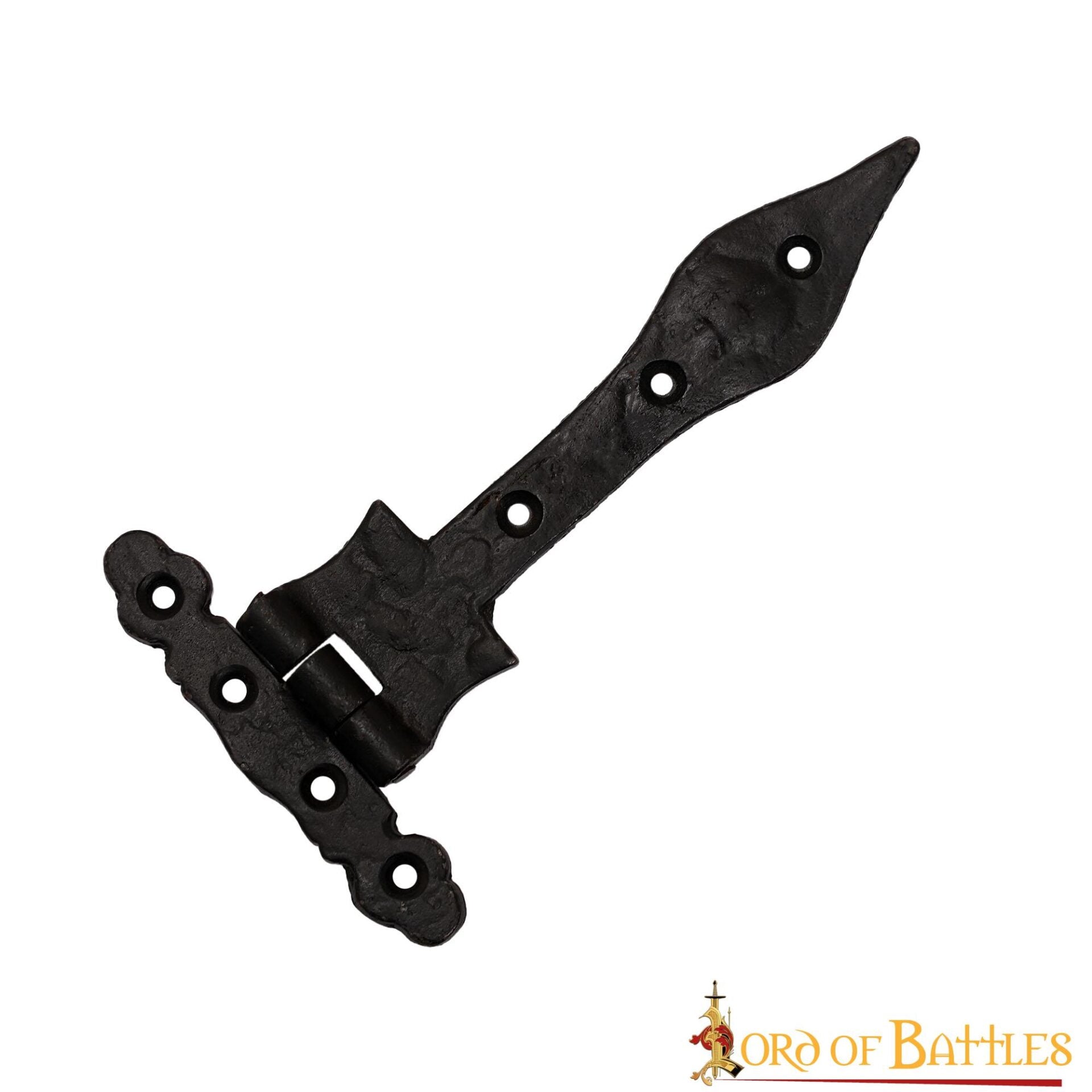 Bisagra Medieval en T de Hierro Forjado a Mano con Punta de Lanza - Bisagra Rústica con Correa Negra para Puertas de Granero, Cofres, Armarios y Puertas - Imagen 9
