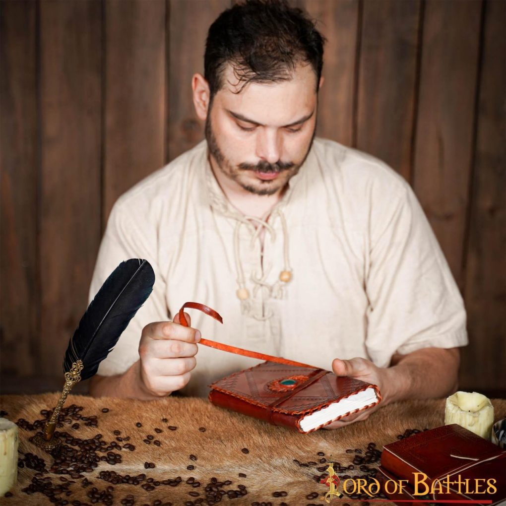 Diario Medieval de Piedra Diario Artesanal de Piel Auténtica - Imagen 6