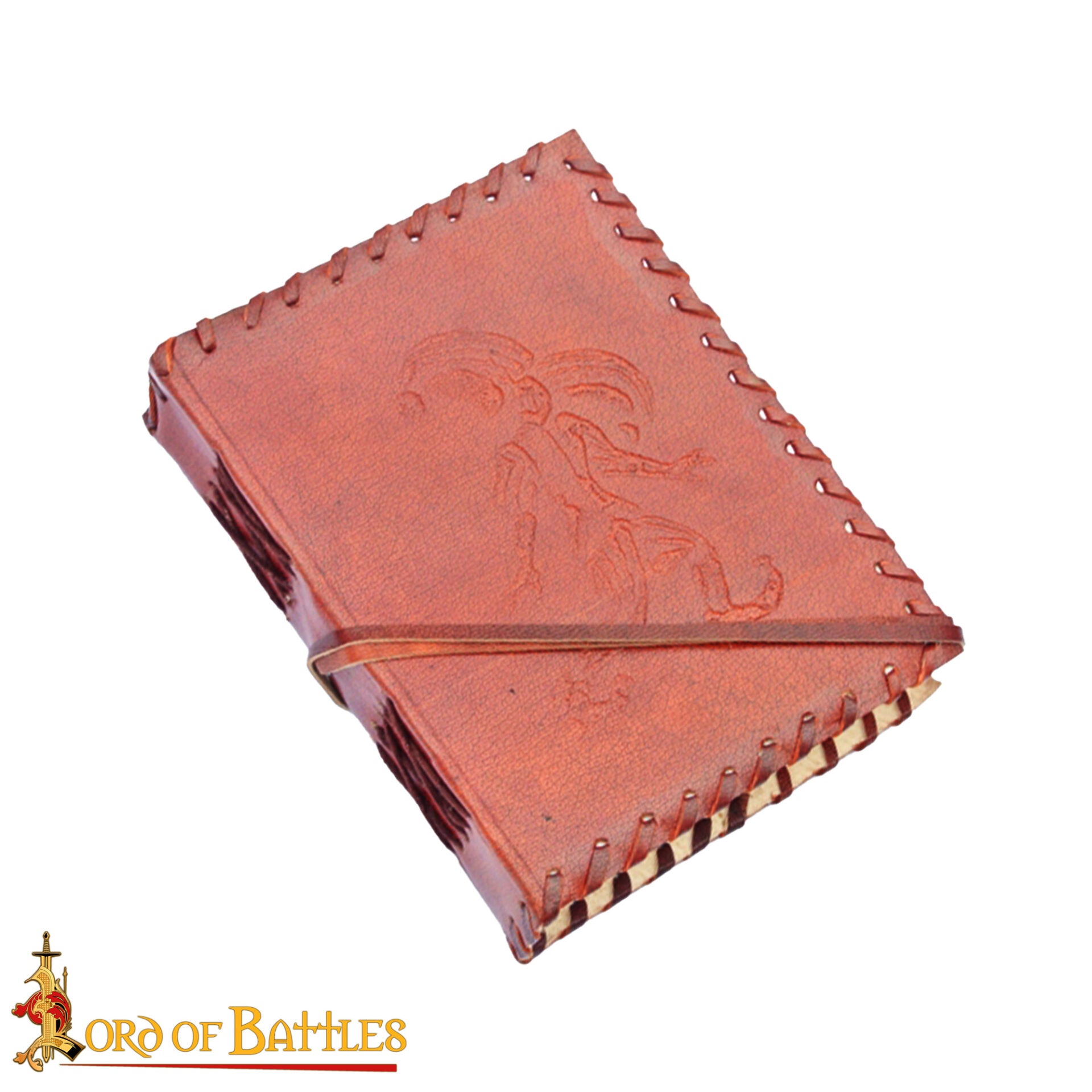 Diario Medieval de Cuero de Bufón con Bordes Cosidos Diario de Cuero Auténtico - Imagen 1