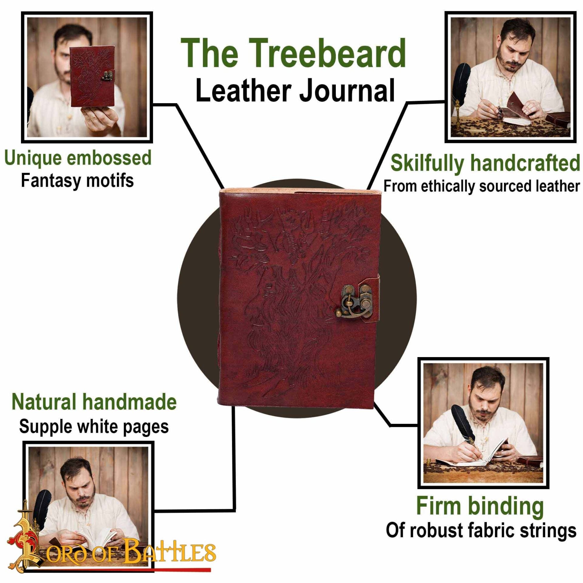 Diario de Cuero "el Árbol de la Sabiduría" Diario de Cuero Vintage Hecho a Mano - Imagen 4