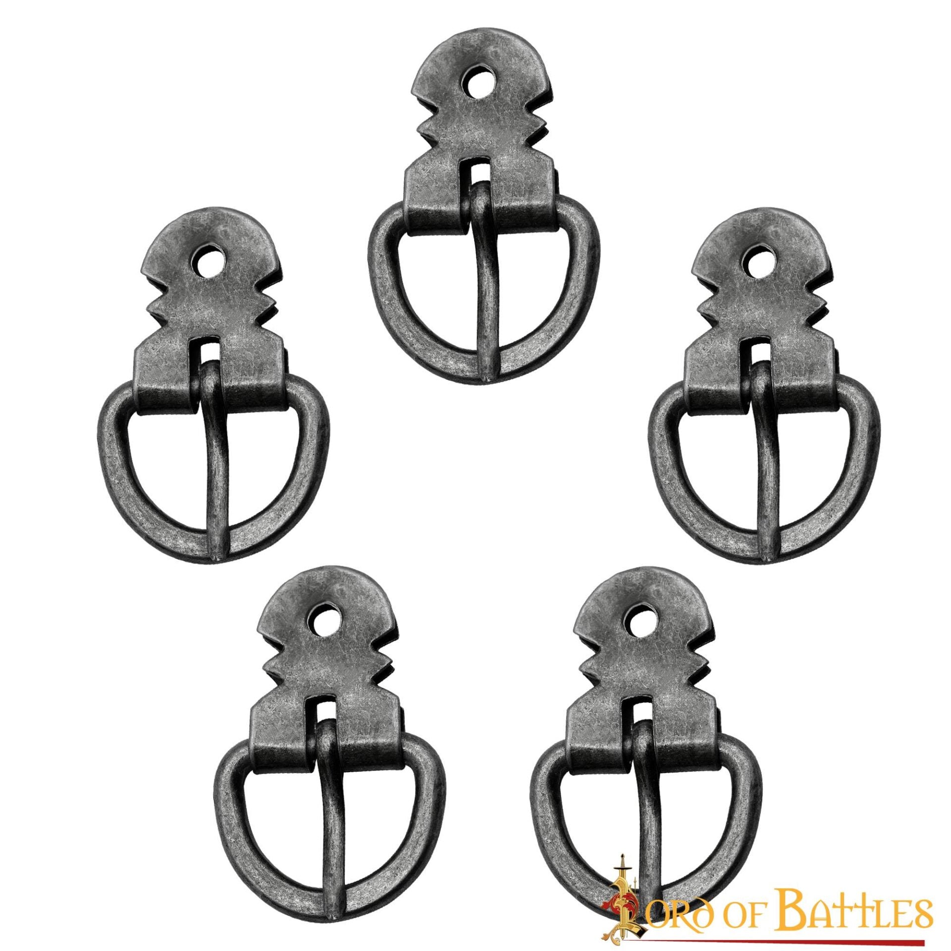 Juego de Hebillas para Armadura de Placas Medieval - Hierro Ennegrecido Forjado a Mano (juego de 5) - Imagen 8