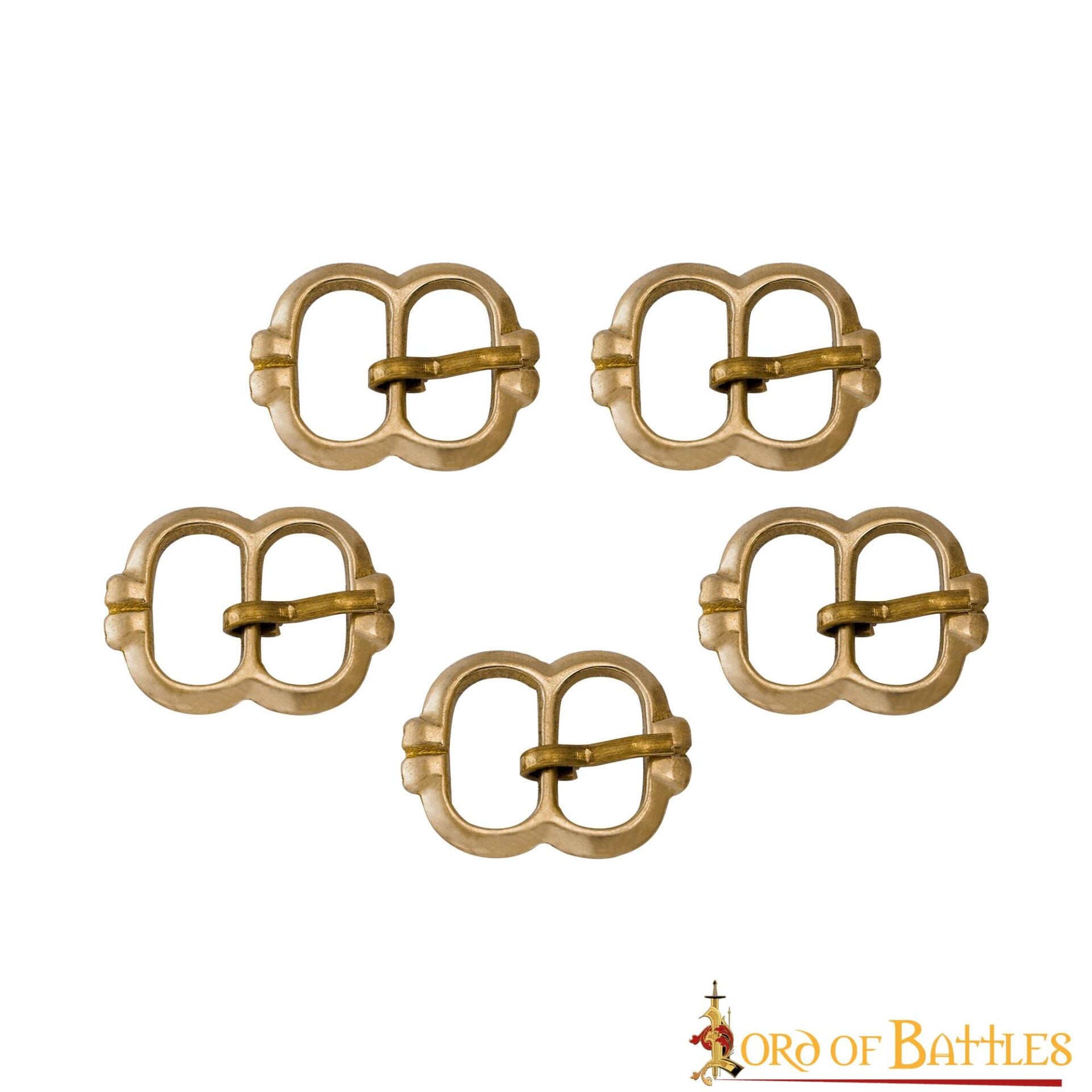Juego de 5 Hebillas Medievales de Latón para Cinturón - Pequeños Cierres de Correa Decorativos para Ropa Histórica y Marroquinería - Imagen 8