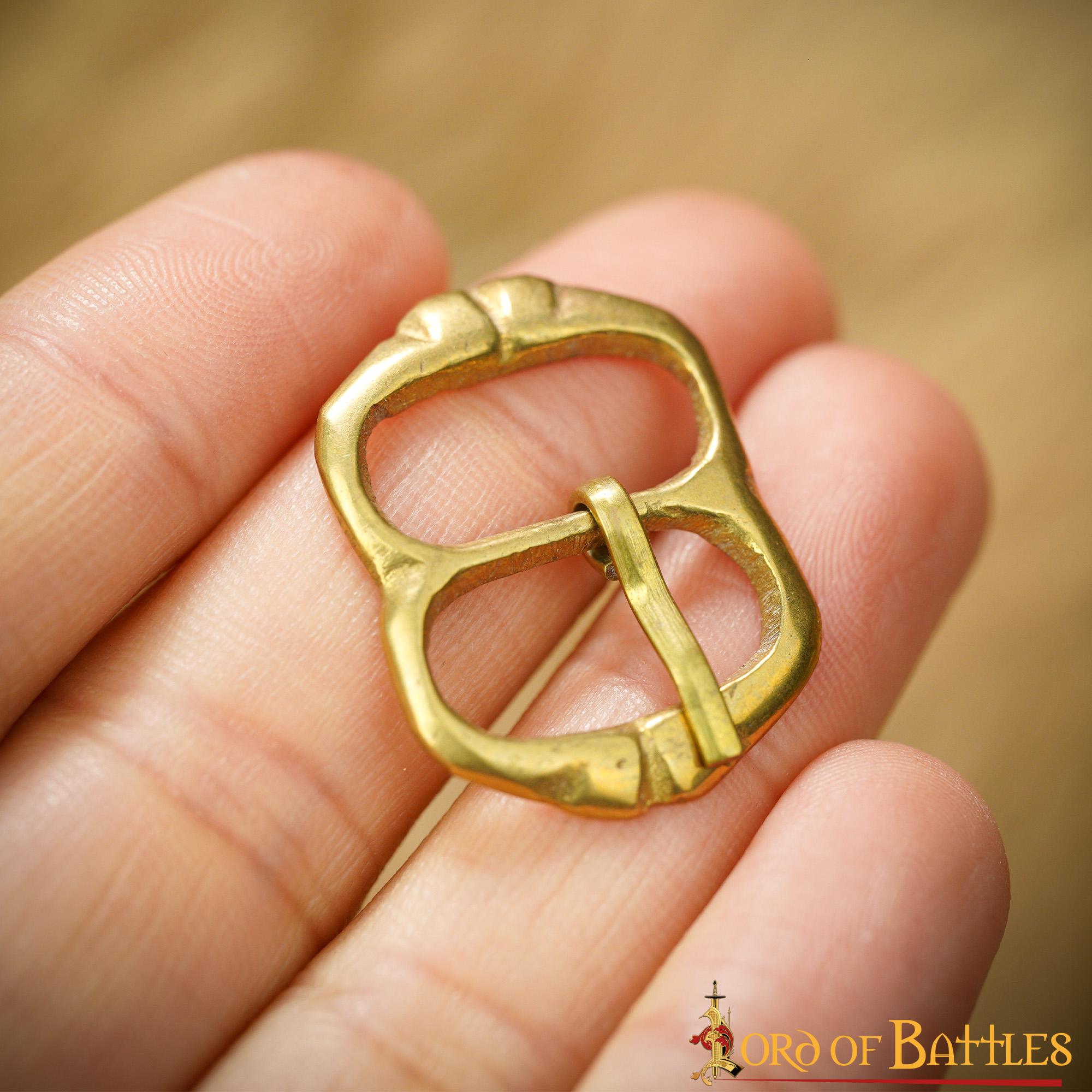 Juego de 5 Hebillas Medievales de Latón para Cinturón - Pequeños Cierres de Correa Decorativos para Ropa Histórica y Marroquinería - Imagen 15