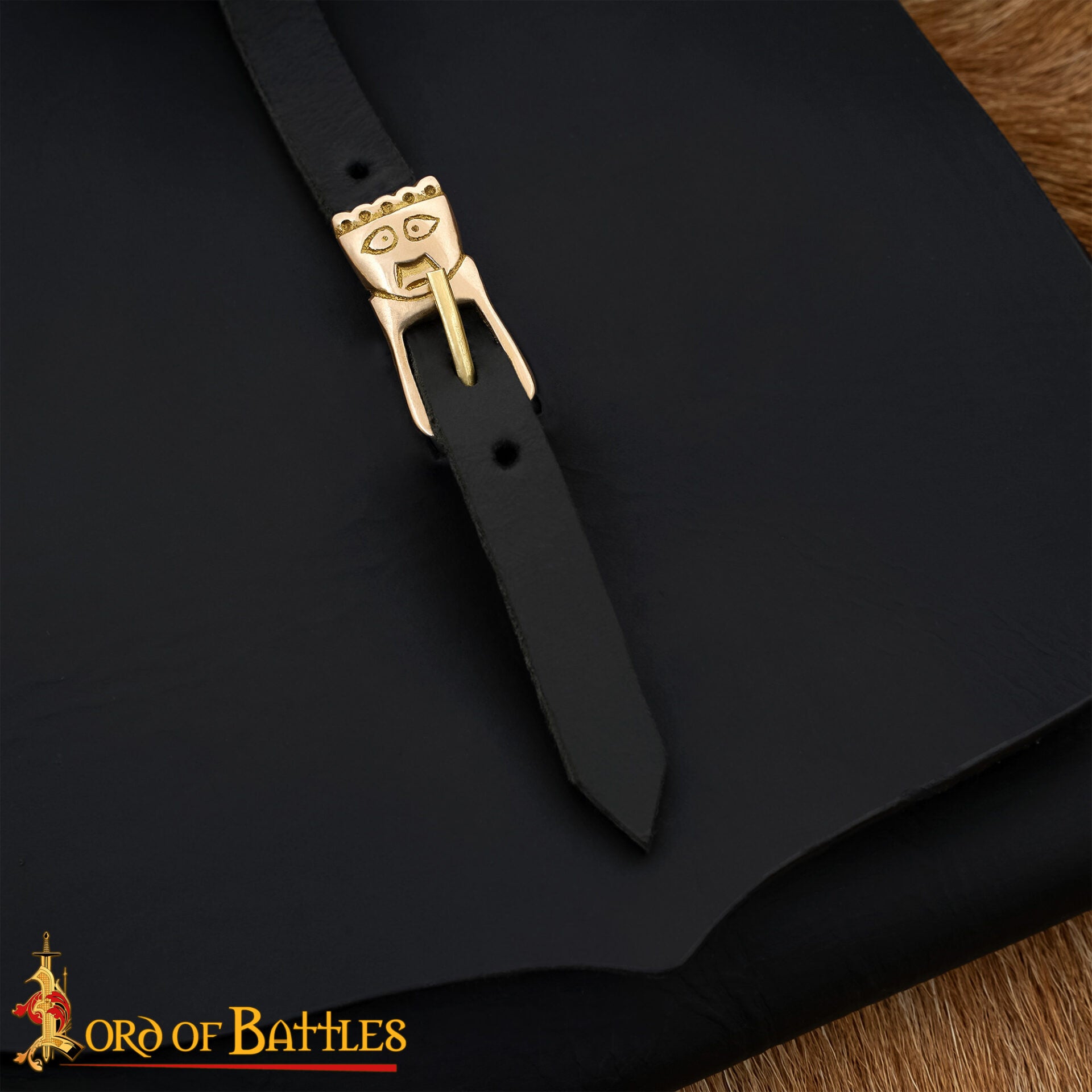 Hebilla de Cinturón Medieval Tardía de Latón Macizo - Imagen 2