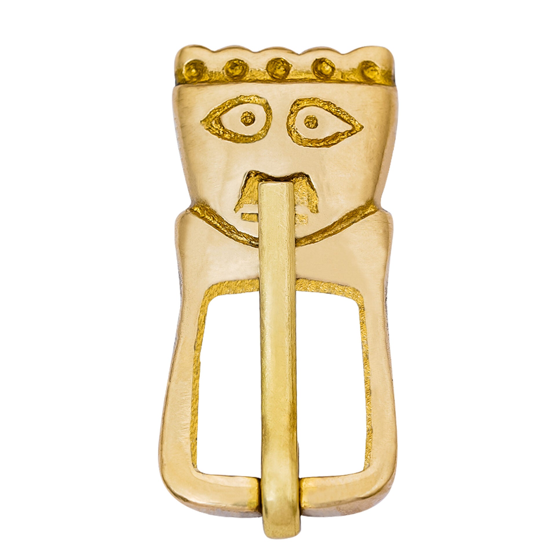 Hebilla de Cinturón Medieval Tardía de Latón Macizo - Imagen 1