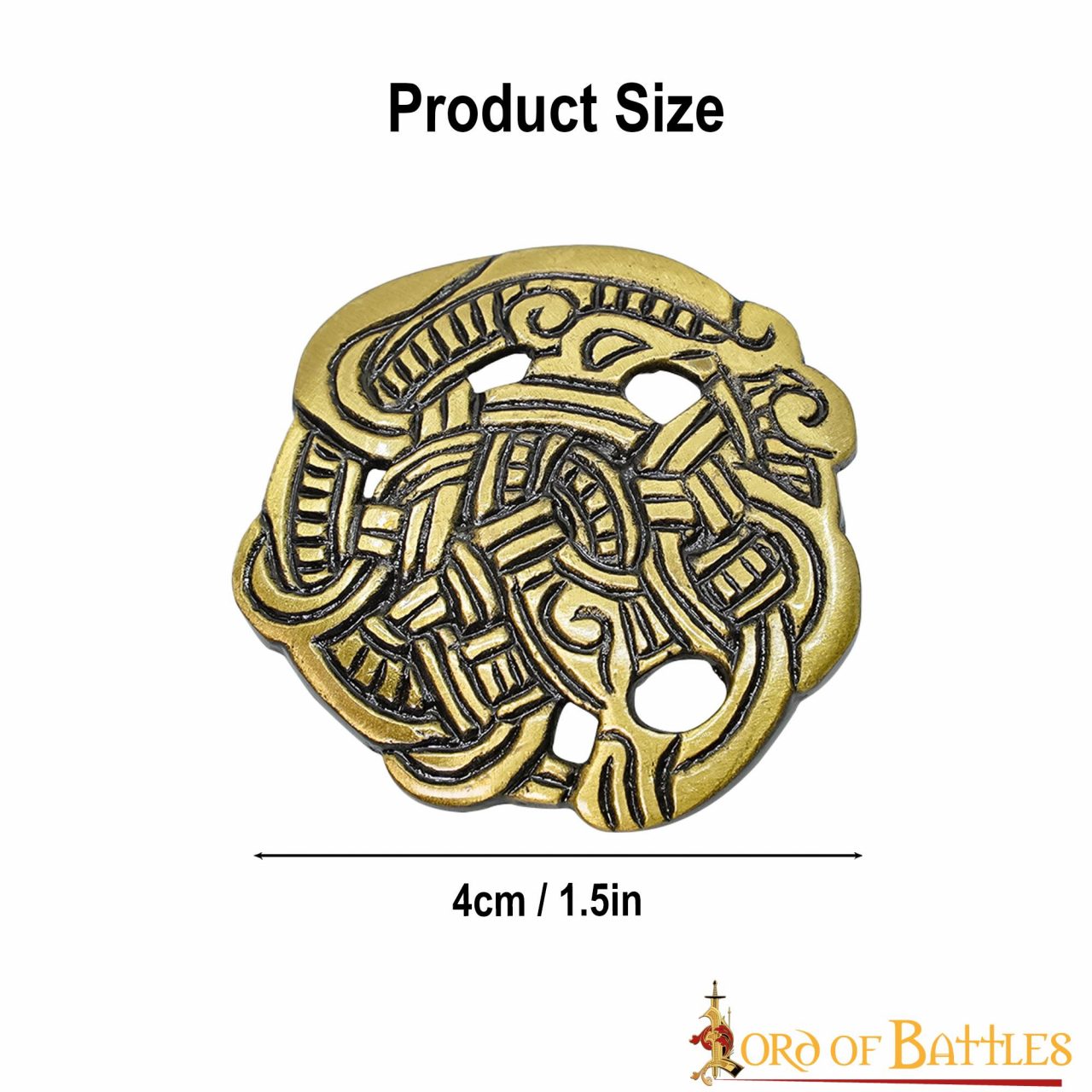 Broche Vikingo de Animal Agarrado - Latón Antiguo - Imagen 15