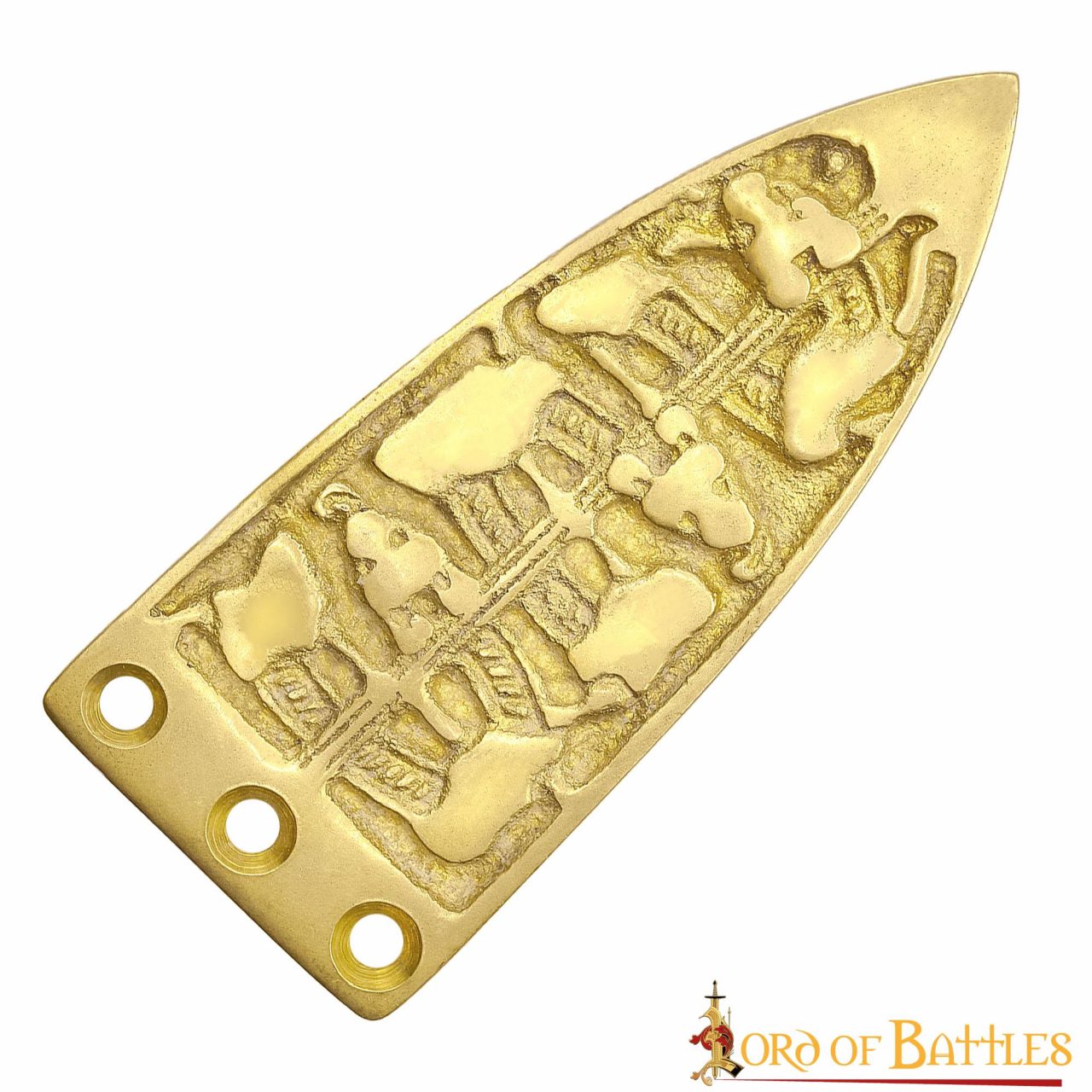 Serpiente Vikinga Grabada Cinturón Medieval Chape Puro Latón Macizo Accesorio - Imagen 1