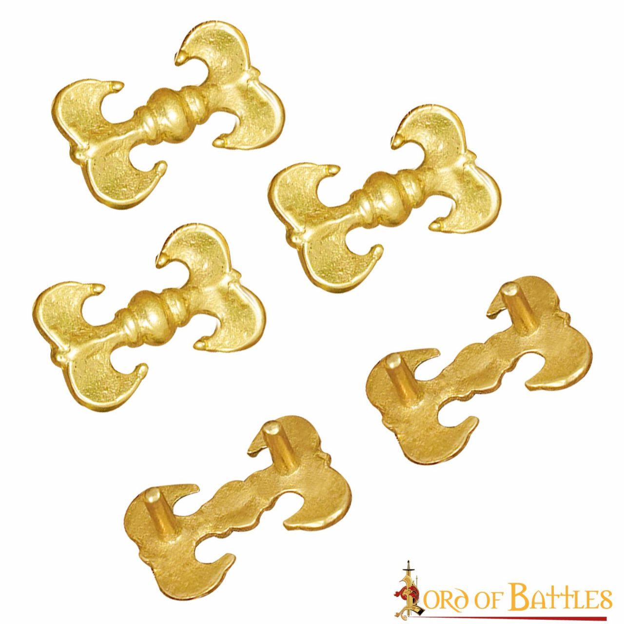 Tachuelas Medievales de Latón para Cinturón - Juego de 5 Cochos Renacentistas de Latón Macizo - Imagen 2