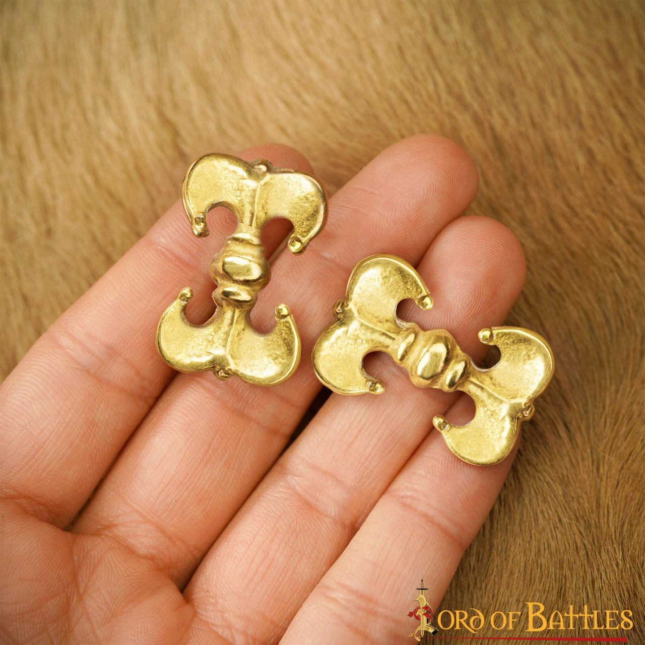 Tachuelas Medievales de Latón para Cinturón - Juego de 5 Cochos Renacentistas de Latón Macizo - Imagen 9
