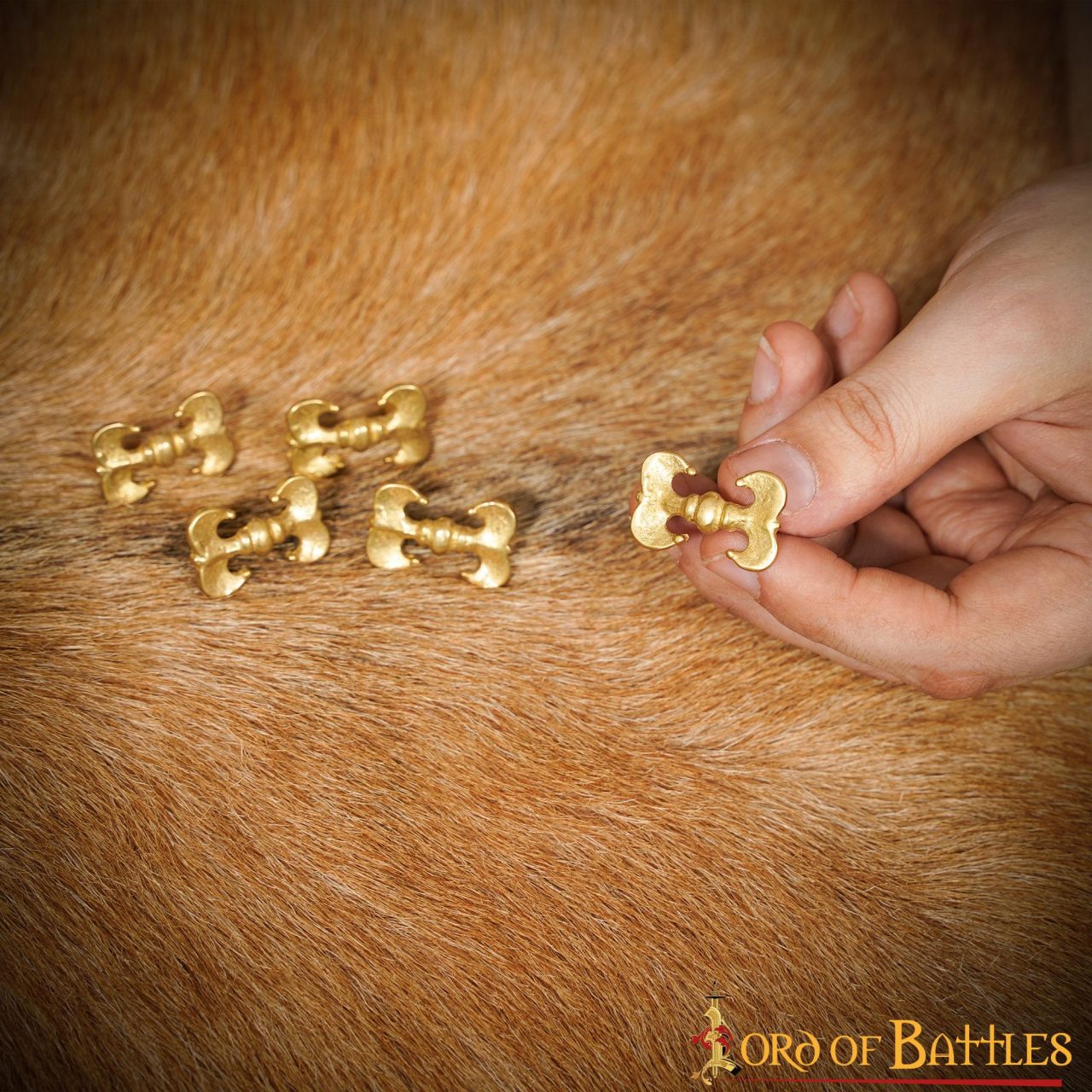 Tachuelas Medievales de Latón para Cinturón - Juego de 5 Cochos Renacentistas de Latón Macizo - Imagen 5