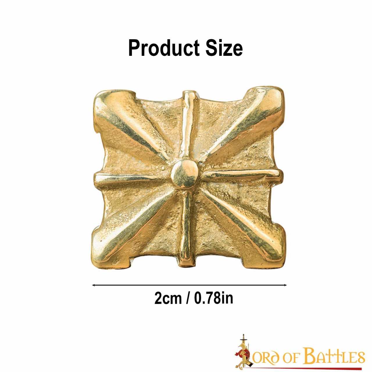 Monturas Medievales de Latón Macizo Puro, Herrajes Decorativos para Uso en Cuero| Juego de 5, 2cm - Imagen 19