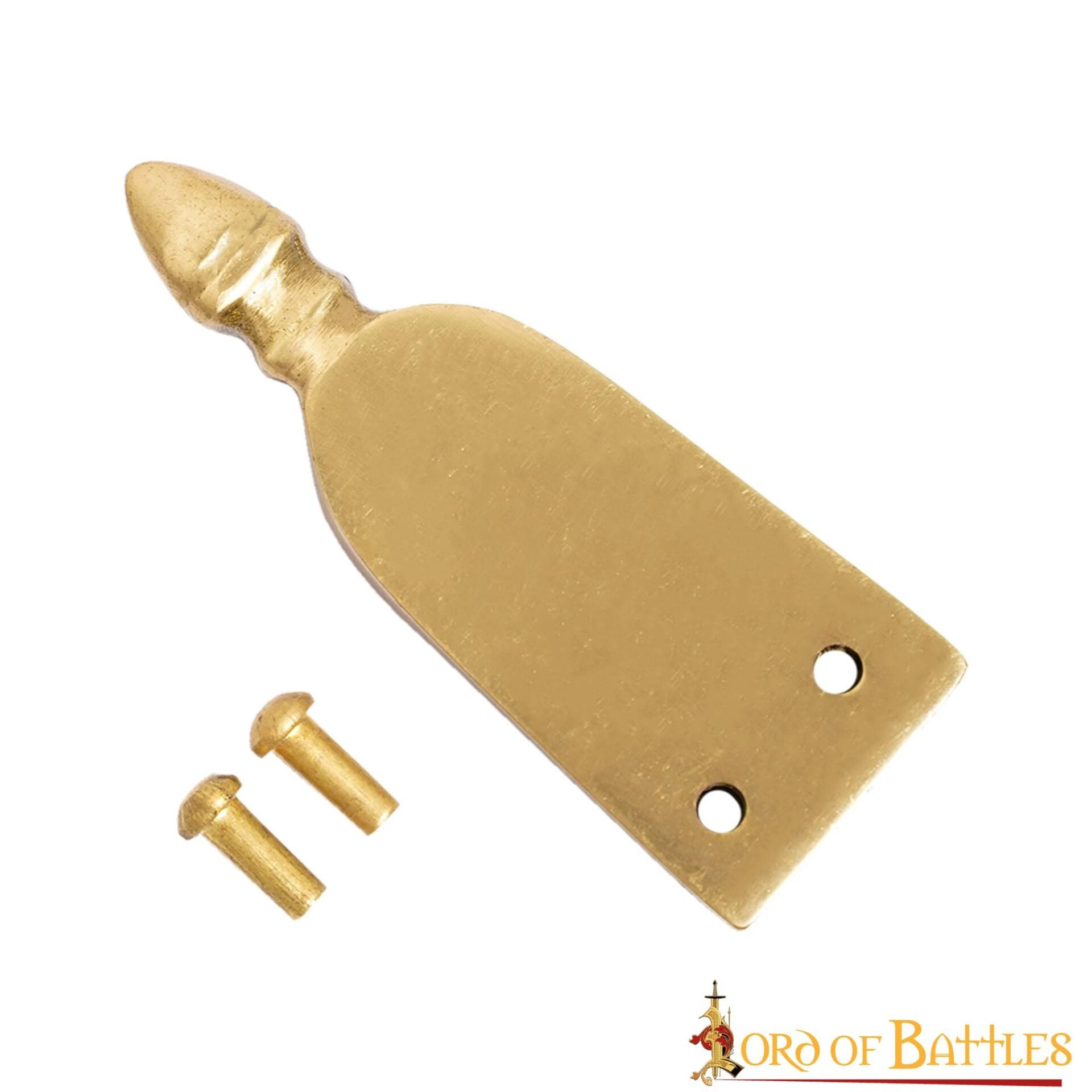 Chape Medieval de Latón para Cinturón - Terminal de Cinturón con Remaches para Cinturones de Cuero - Imagen 8