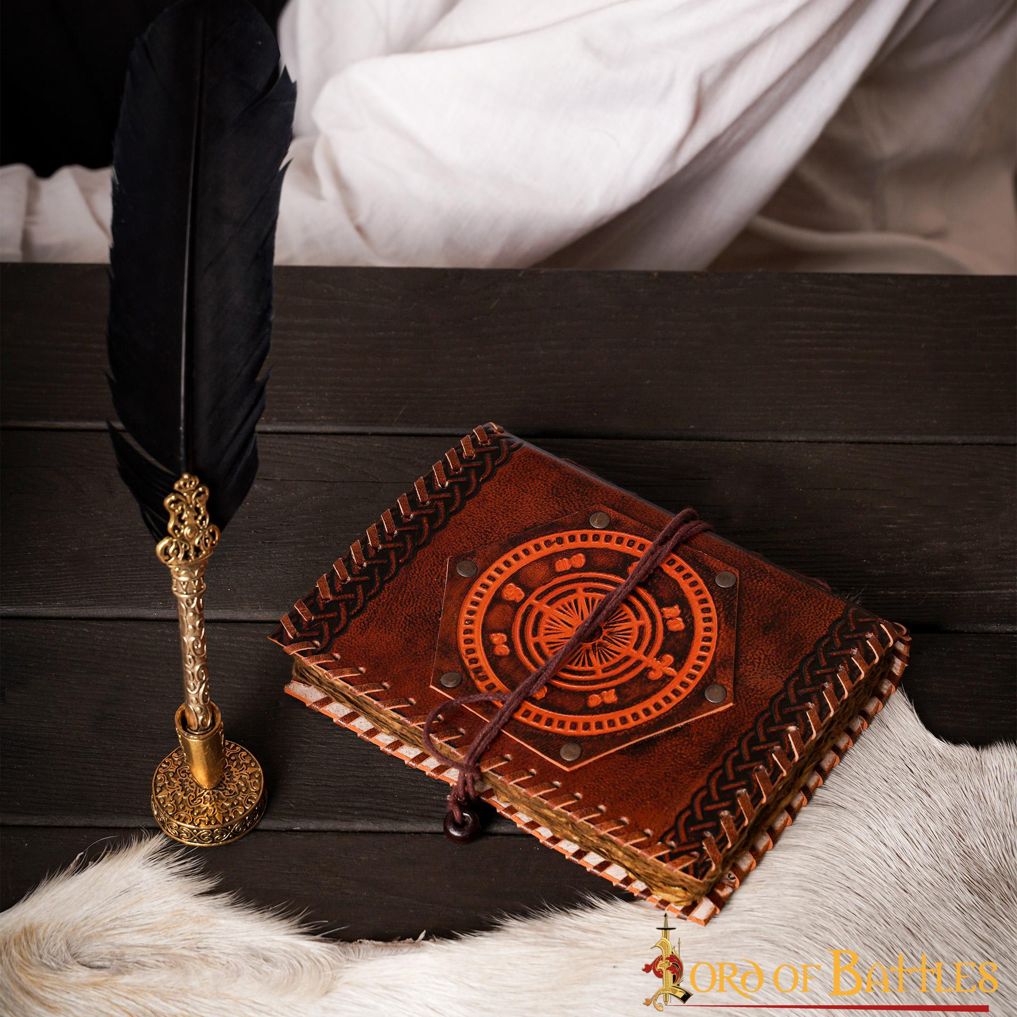 Brújula de Navegación Fleur de Lis Diario de Cuero Hecho a Mano Agenda - Imagen 6