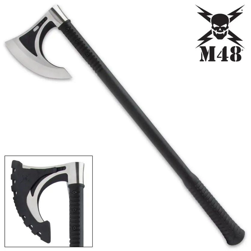 Hacha Vikinga M48 Acero Inoxidable con funda