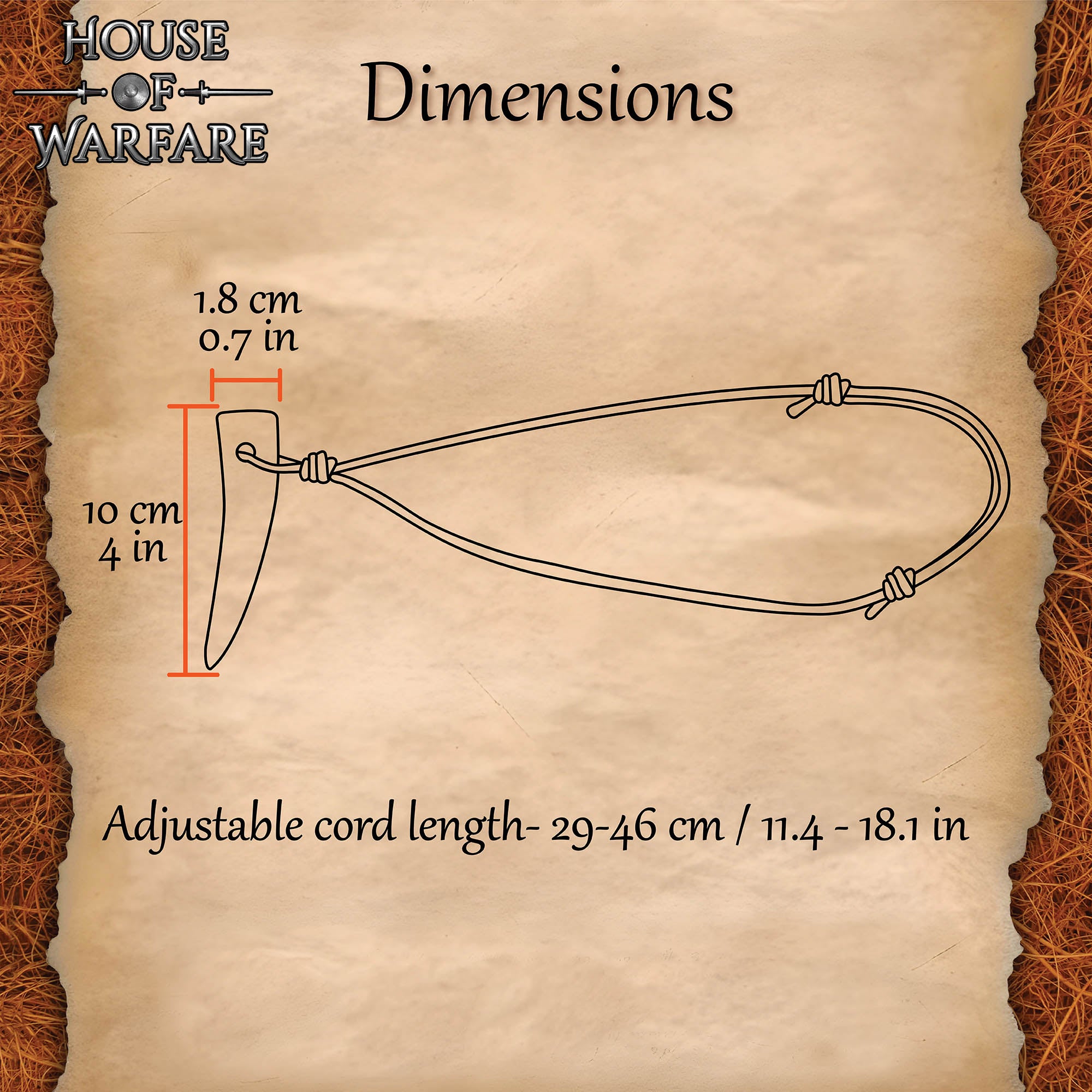 Collar Colgante Cuerno Vikingo con Cordón de Cuero Ajustable - 4" Cuerno Natural Pulido - Imagen 3