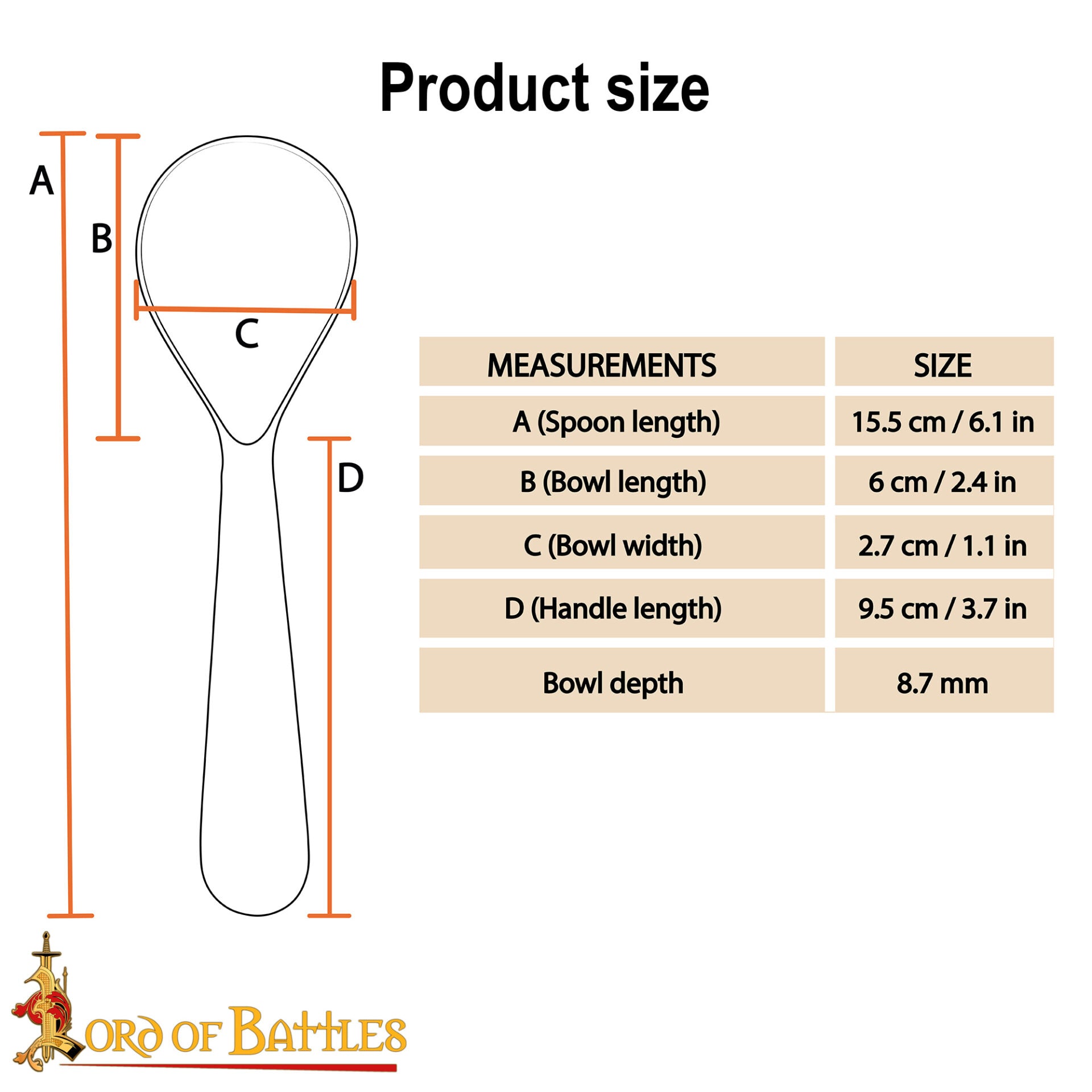 Cuchara Medieval de Cuerno - Hecha a Mano con Cuerno de Buey Natural - Imagen 3