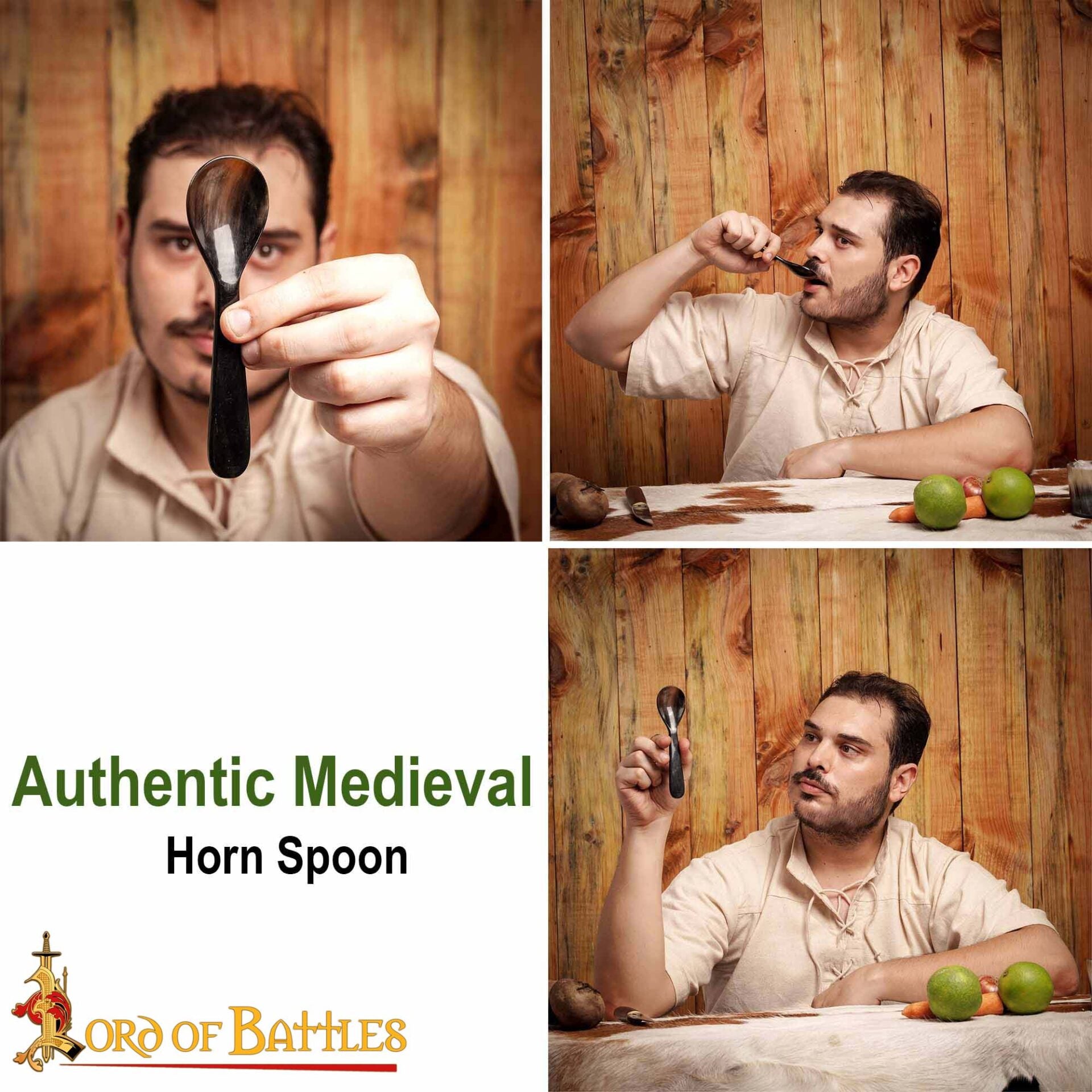 Cuchara Medieval de Cuerno - Hecha a Mano con Cuerno de Buey Natural - Imagen 8