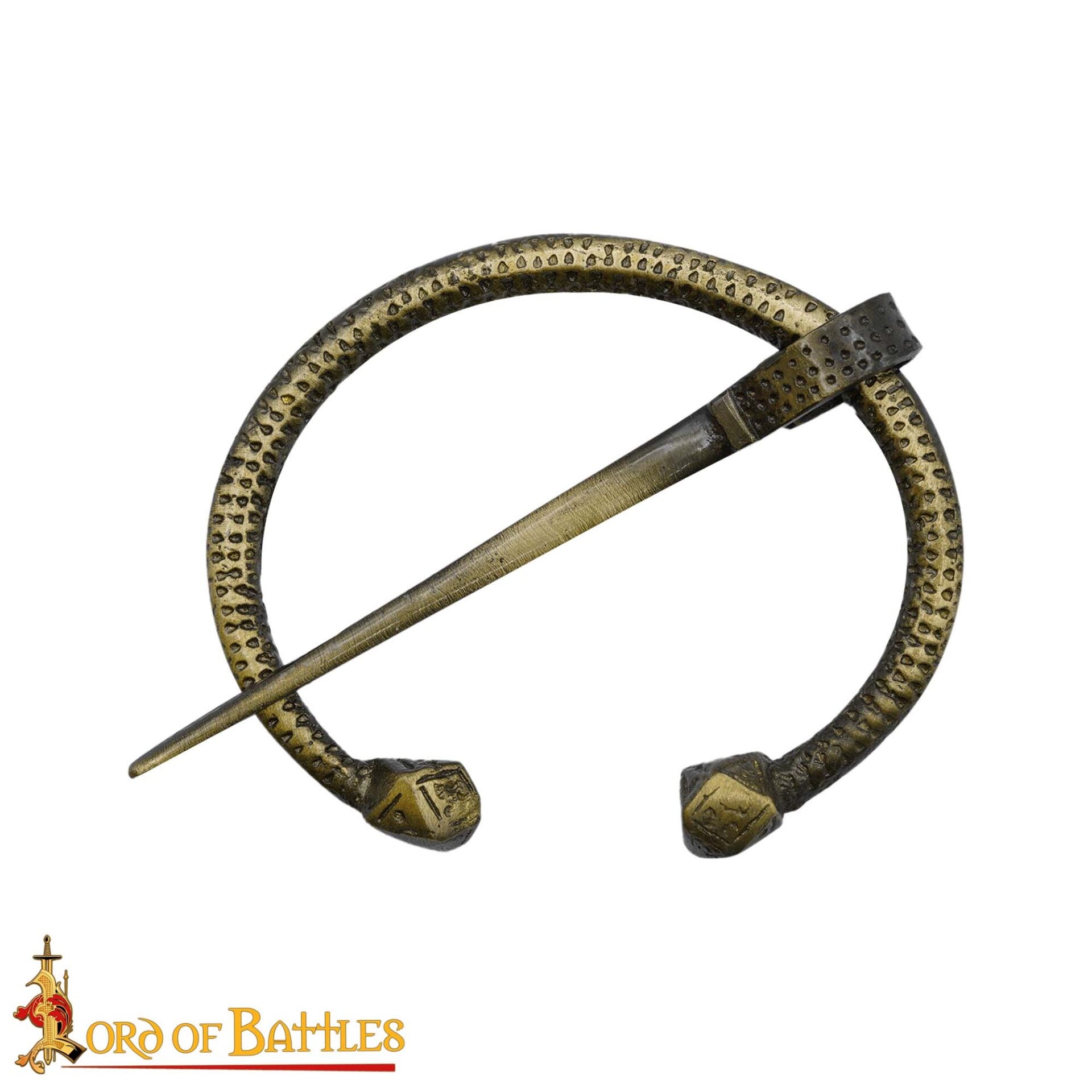 Broche Penannular de Latón Antiguo Alfiler de Capa Vikingo Celta, Fíbula Fundida en Arena - Imagen 5