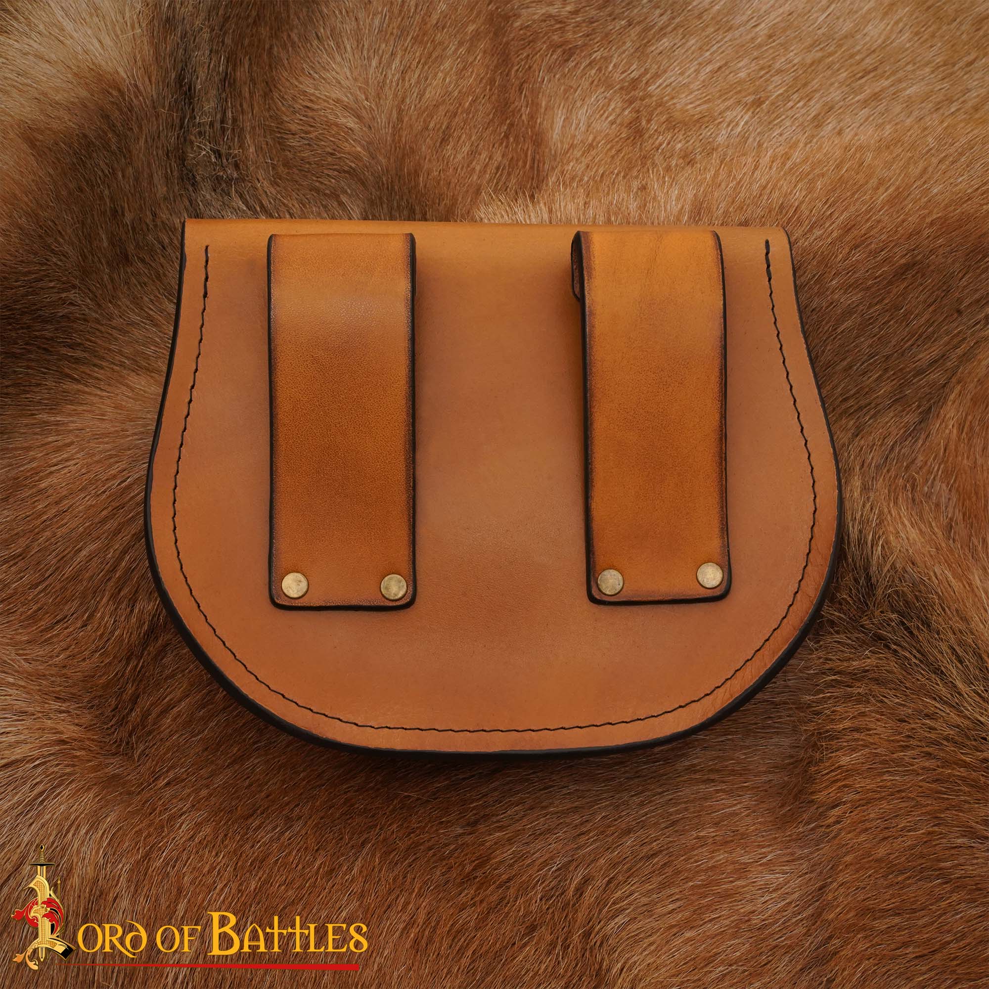 Riñonera Medieval de Cuero Marrón con Diseño Celta en Relieve - Imagen 9