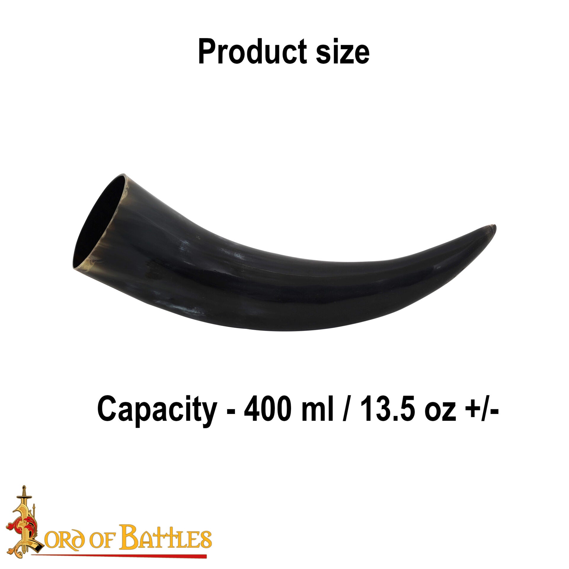 Viking Drinking Ox Horn Juego de 4 - Jarras de Cuerno Pulido de 400 Ml con Bolsa de Almacenamiento de Lona - Imagen 3