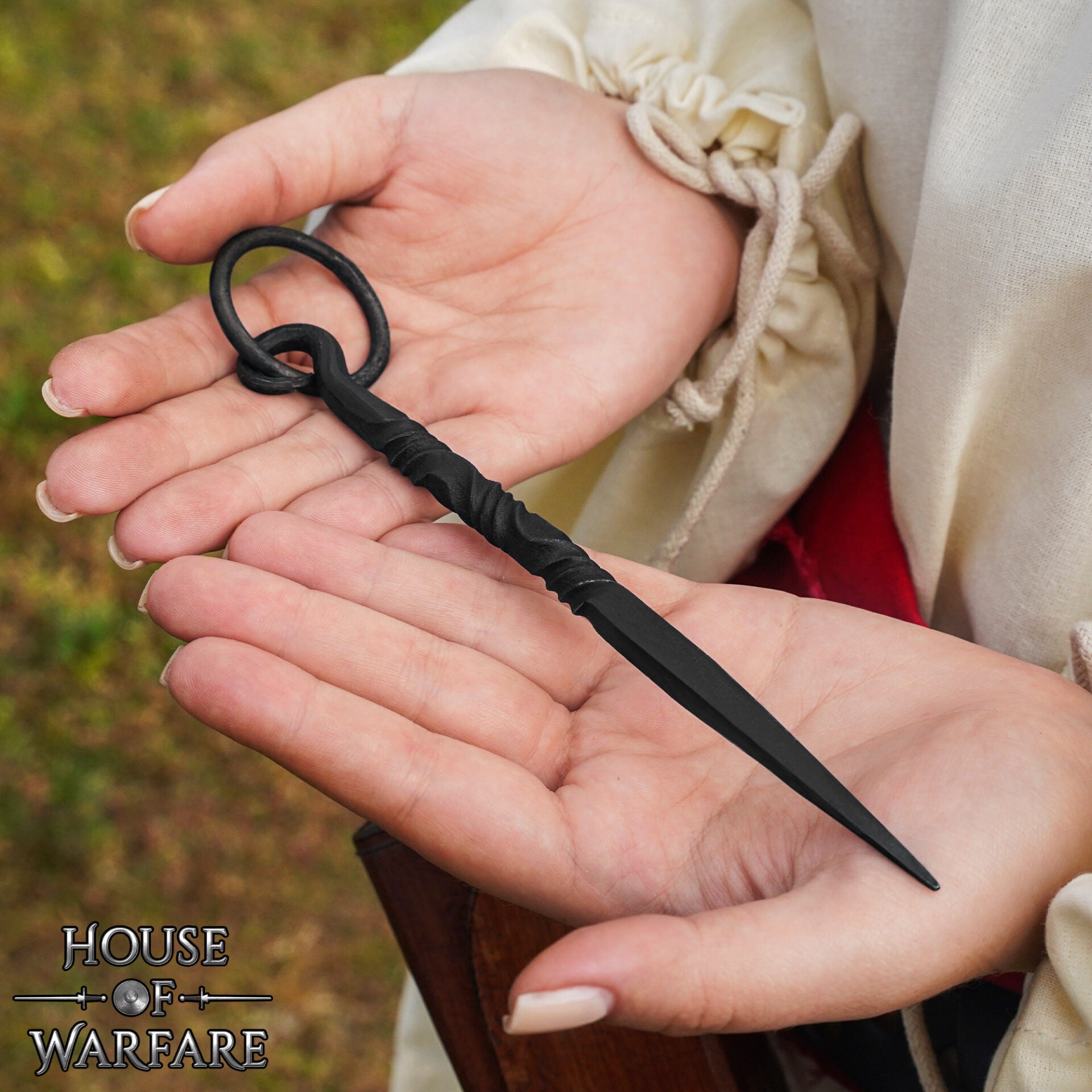 Pica Medieval de Hierro Negro Forjada a Mano - 7 Pulgadas Vikingo Herramienta de Comedor - Imagen 5