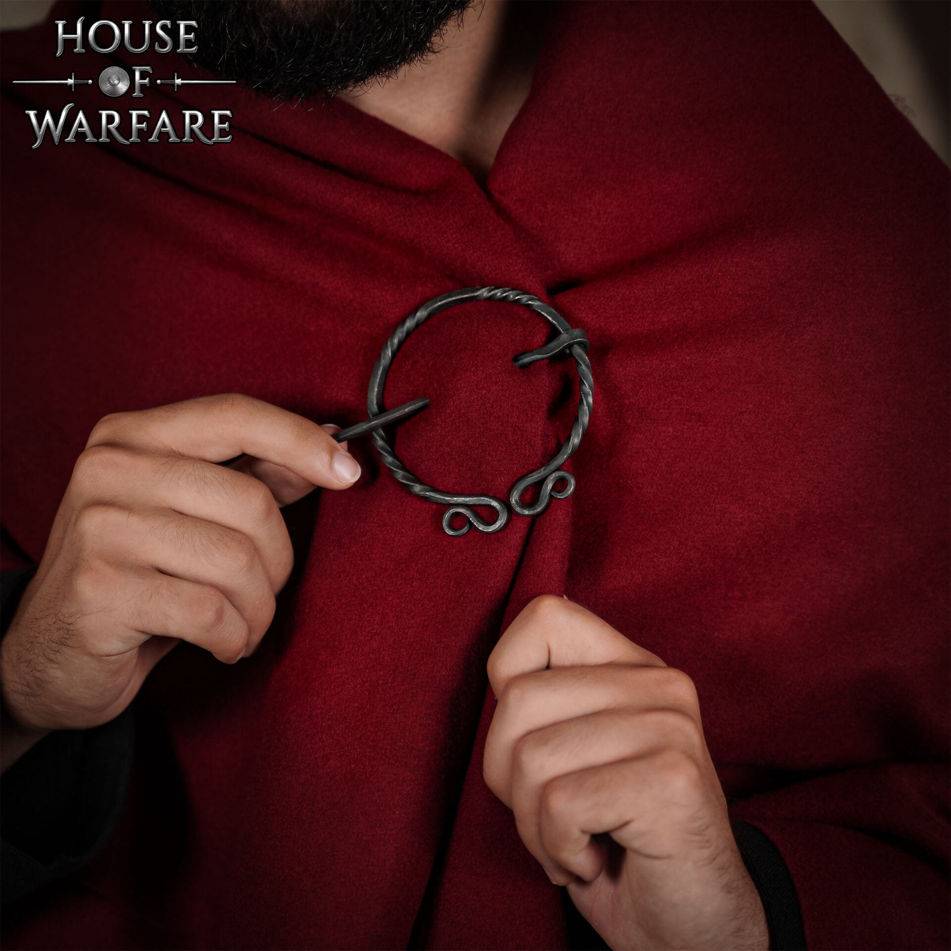 Broche Vikingo de Hierro Forjado a Mano - Alfiler de Capa Medieval - Accesorio de Sujeción Nórdico Auténtico - Imagen 2