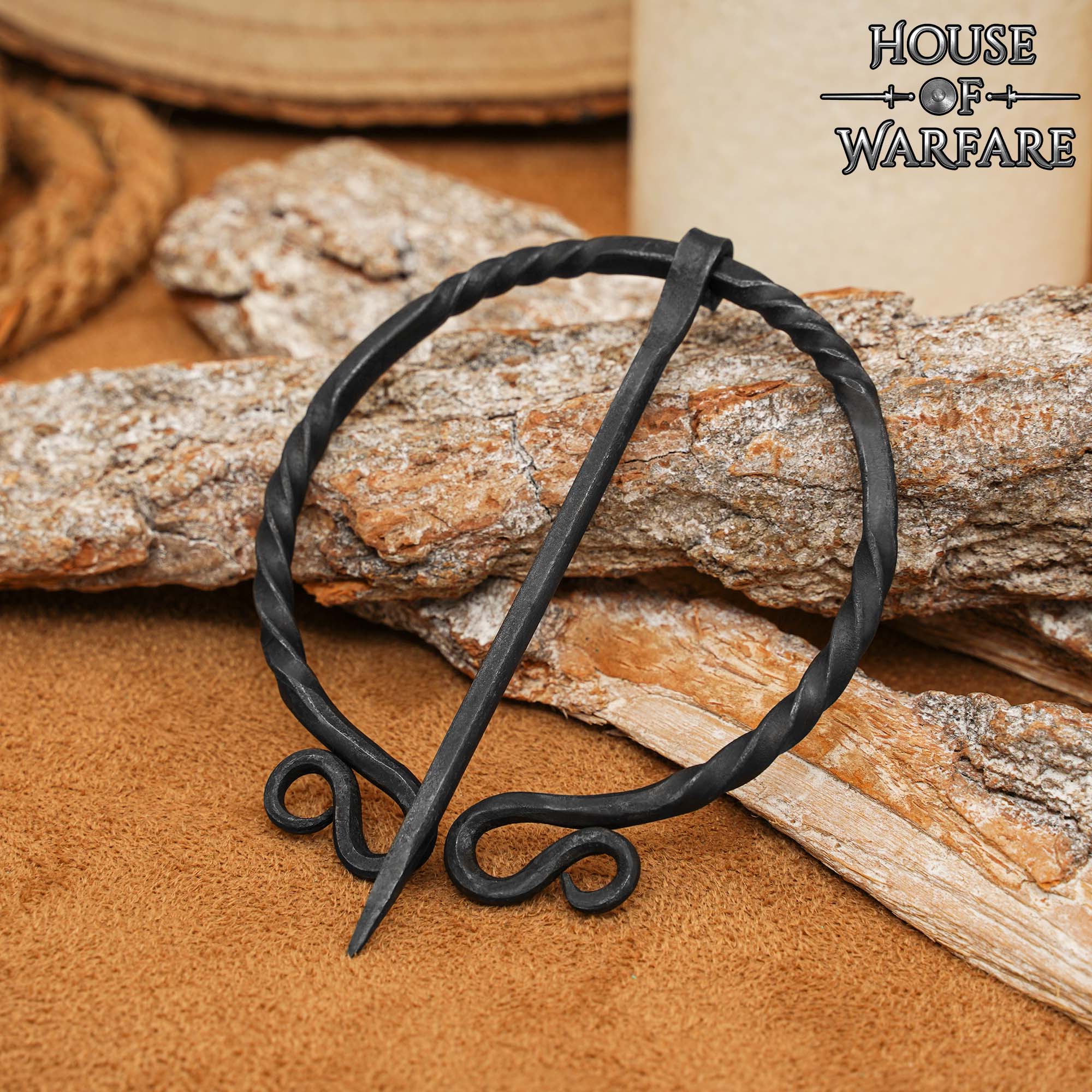 Broche Vikingo de Hierro Forjado a Mano - Alfiler de Capa Medieval - Accesorio de Sujeción Nórdico Auténtico - Imagen 1