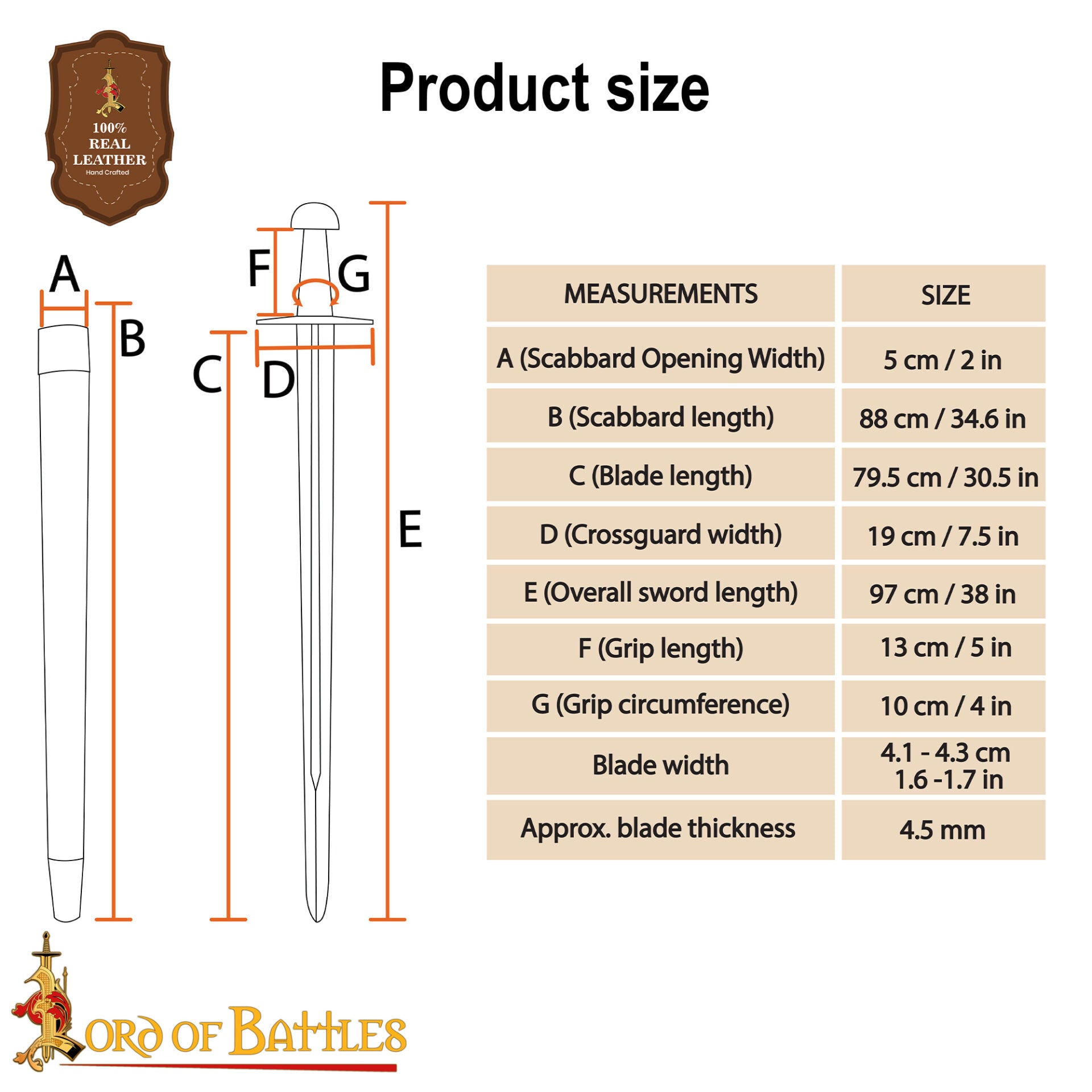 Espada Vikinga Forjada a Mano Tradicionalmente con Vaina - Hoja Funcional de 38 Pulgadas - Imagen 3