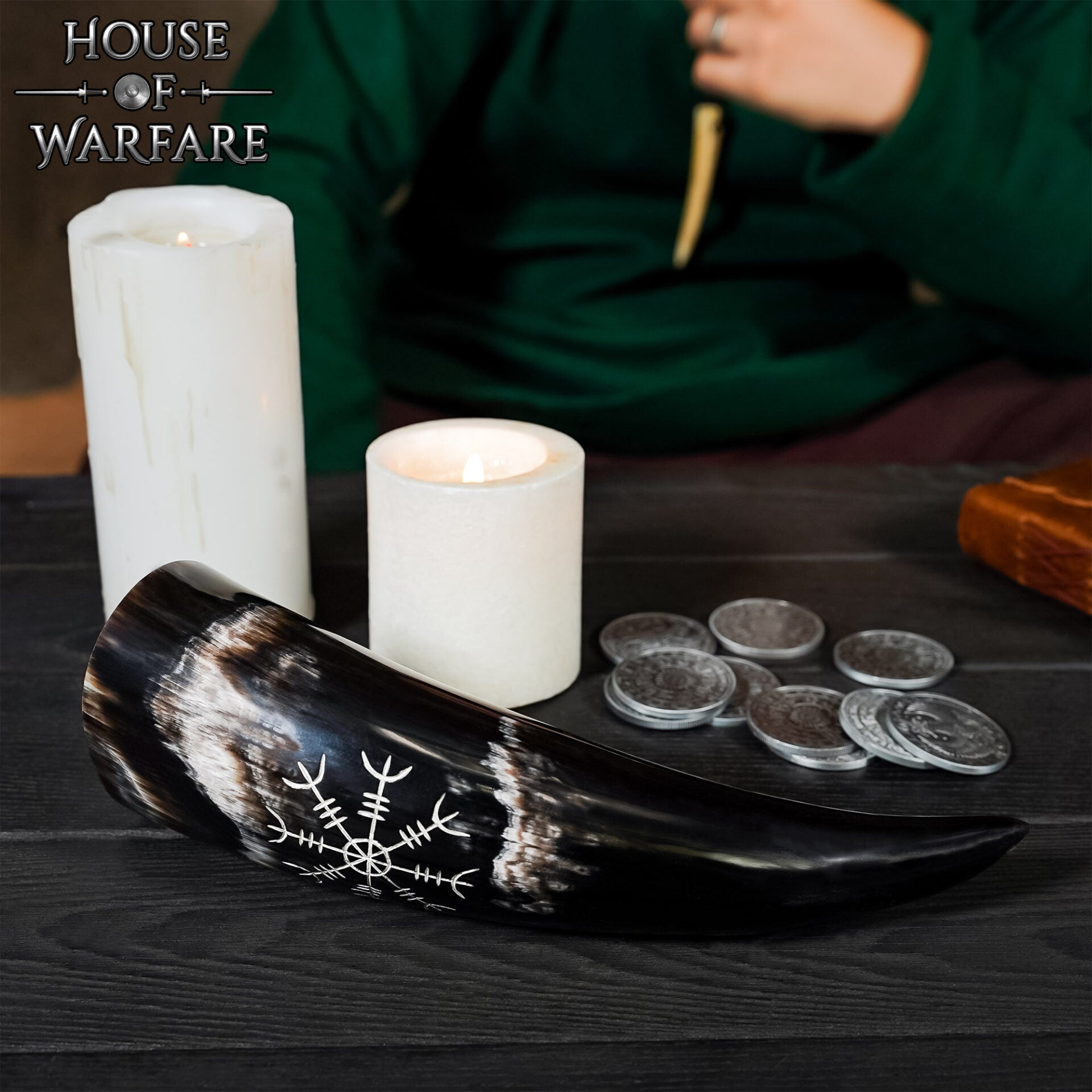 Cuerno para Beber Vikingo con Diseño Helm Of Awe (200-300ml) - Imagen 8