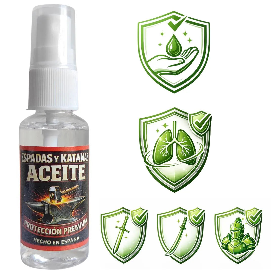 Aceite Premium de Protección para Espadas, Katanas y Armaduras - Espadas y Más