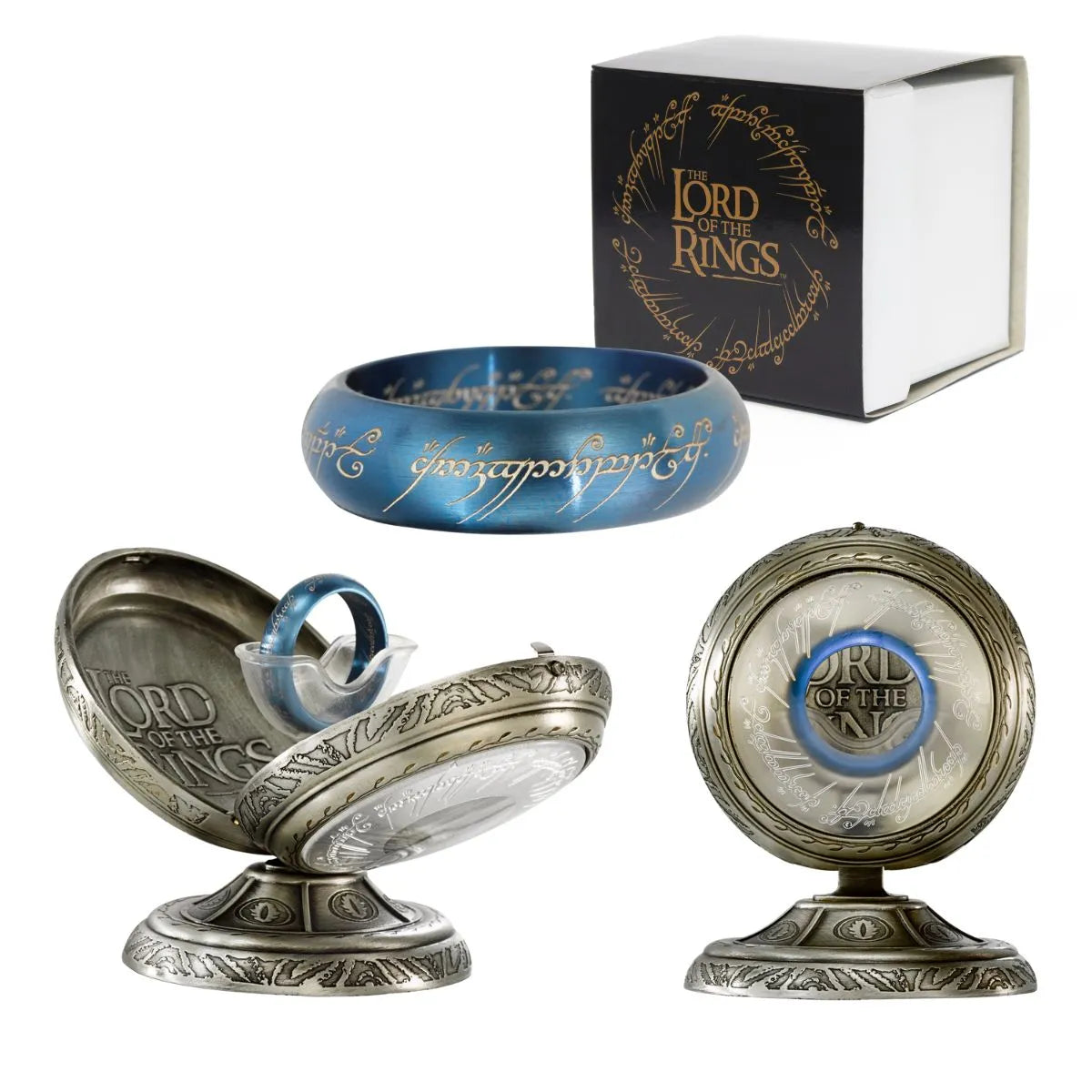 Anillo único acero azul