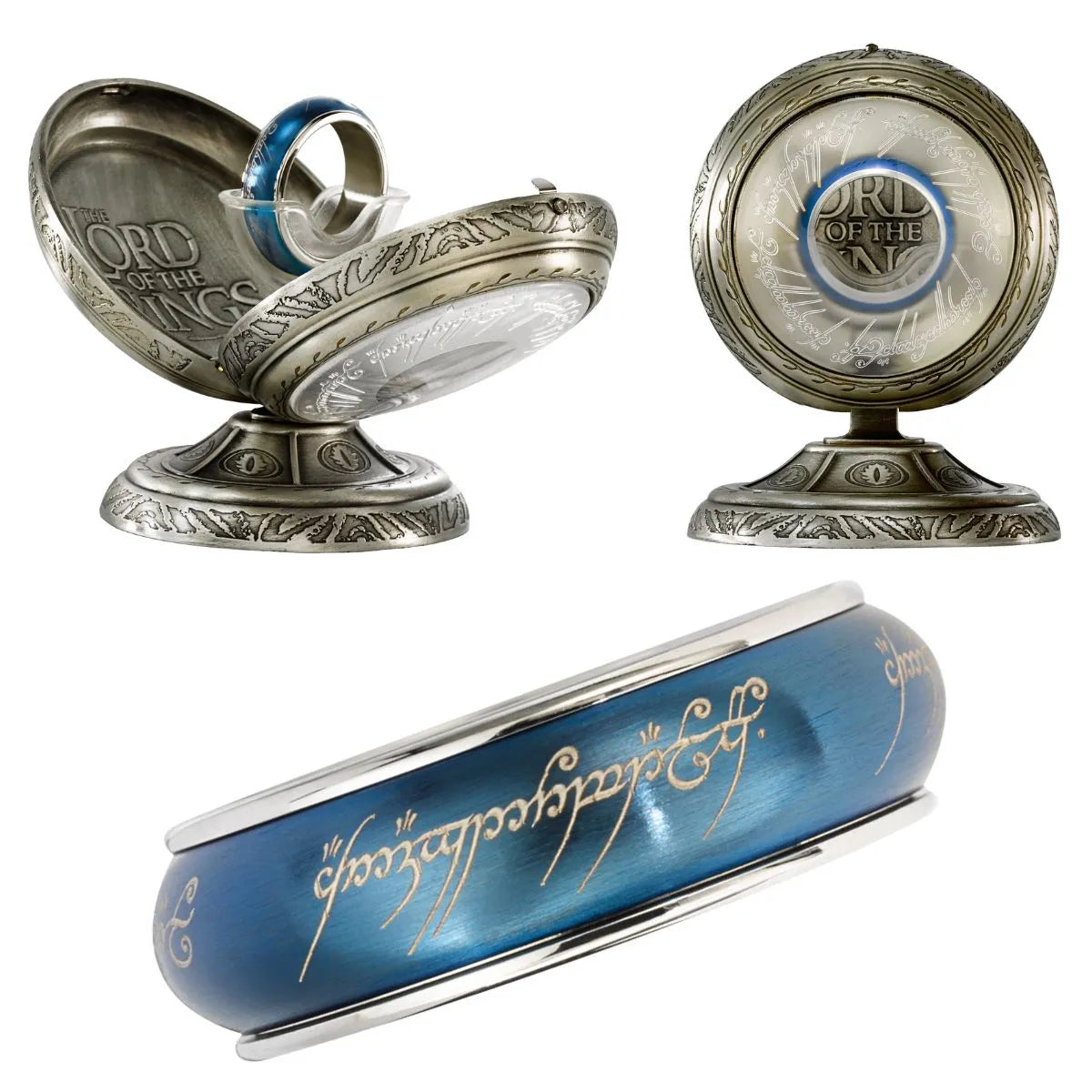 Anillo único rotatorio acero azul