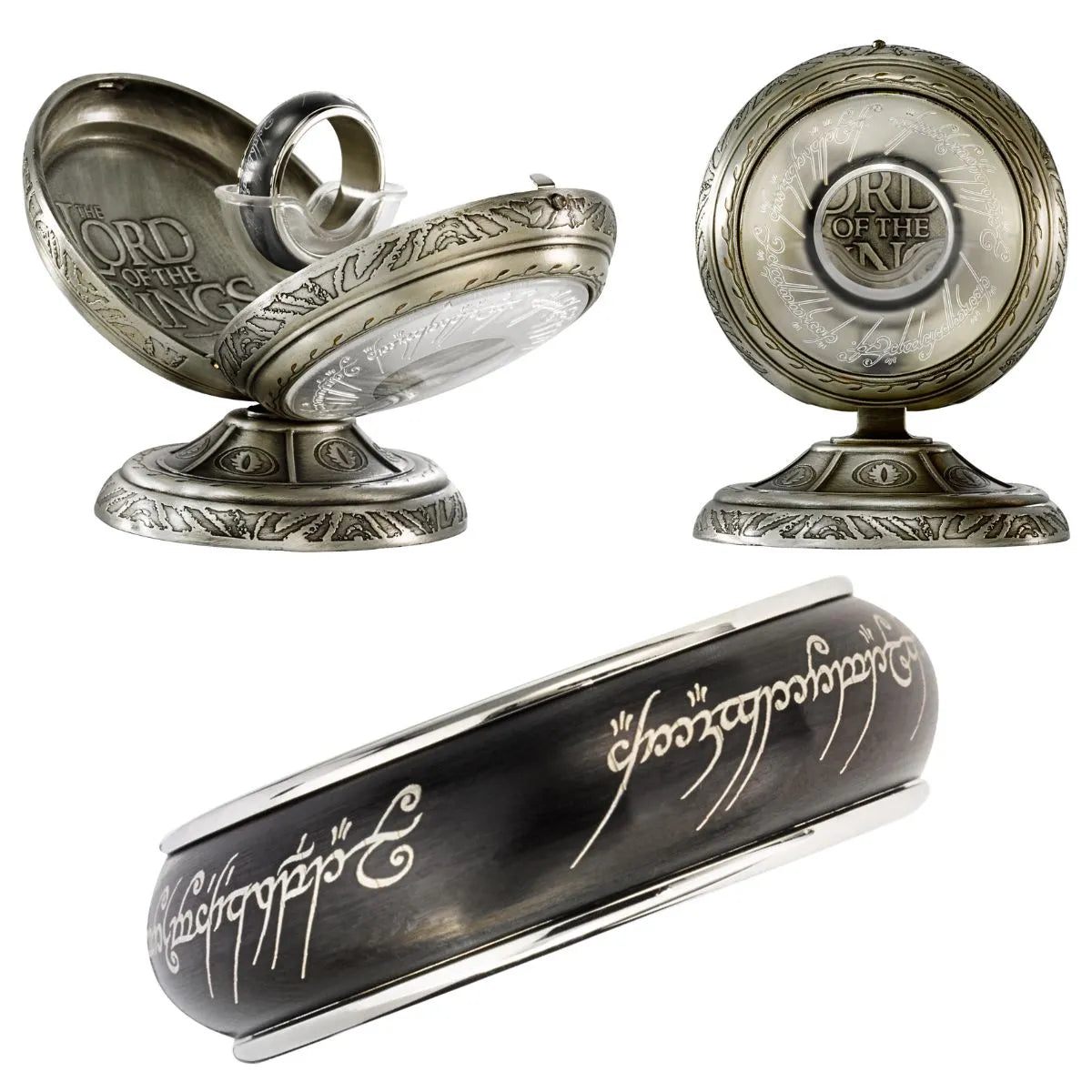 Anillo único rotatorio acero negro