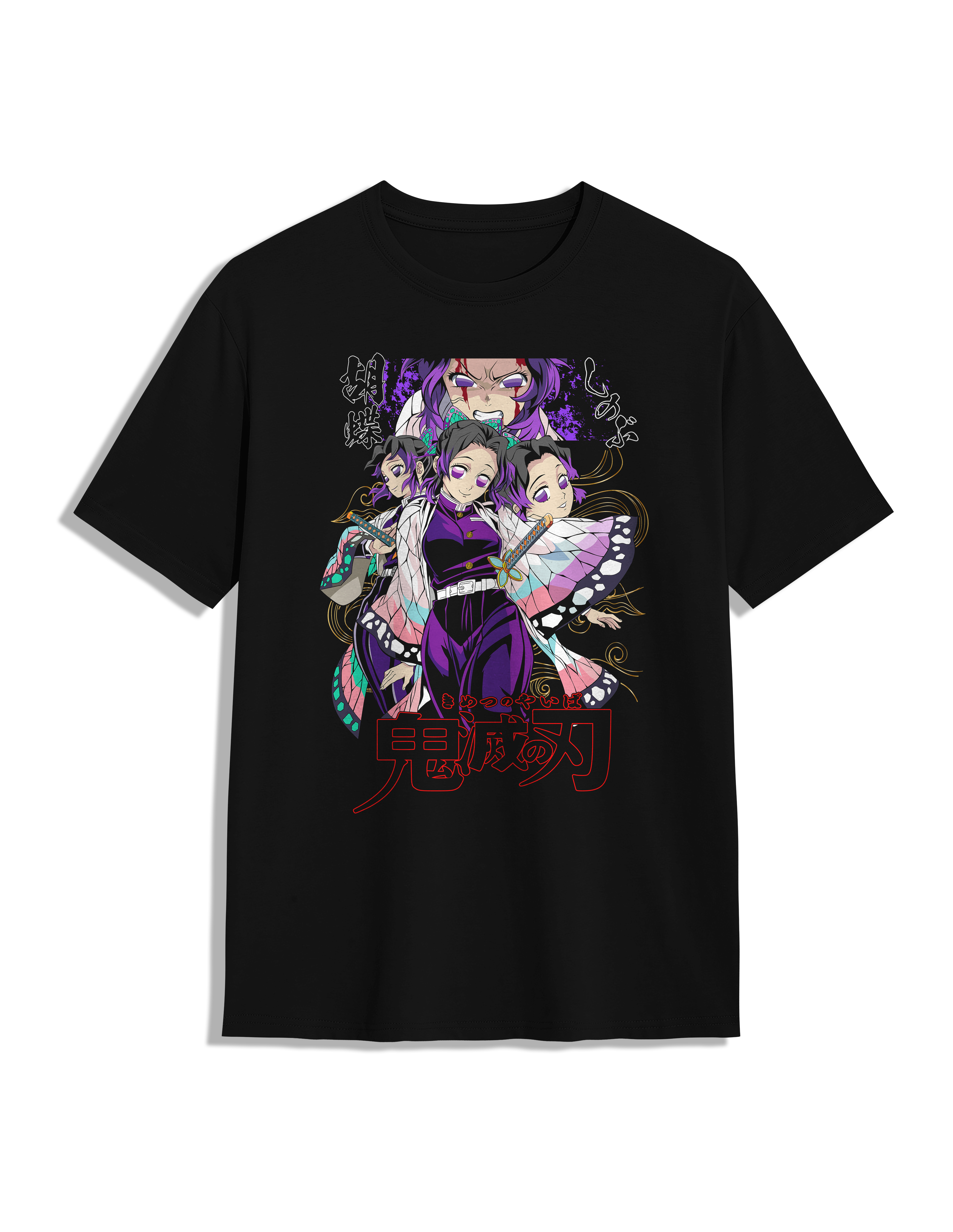 Pack Katana de Bambu Shinobu Kocho Kimetsu no Yaiba + T-shirt Shinobu + Katanero