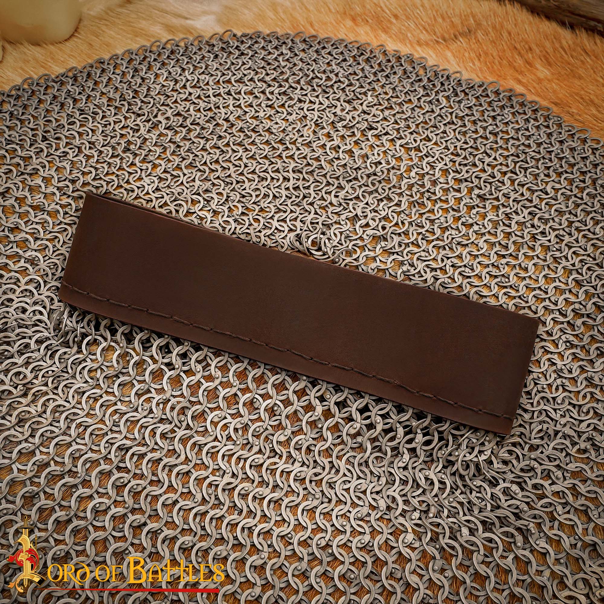 Aventail Medieval - Anillos Planos de Acero Suave, Redondos Remachados con Banda de Cuero Natural | 9mm 17g - Imagen 8