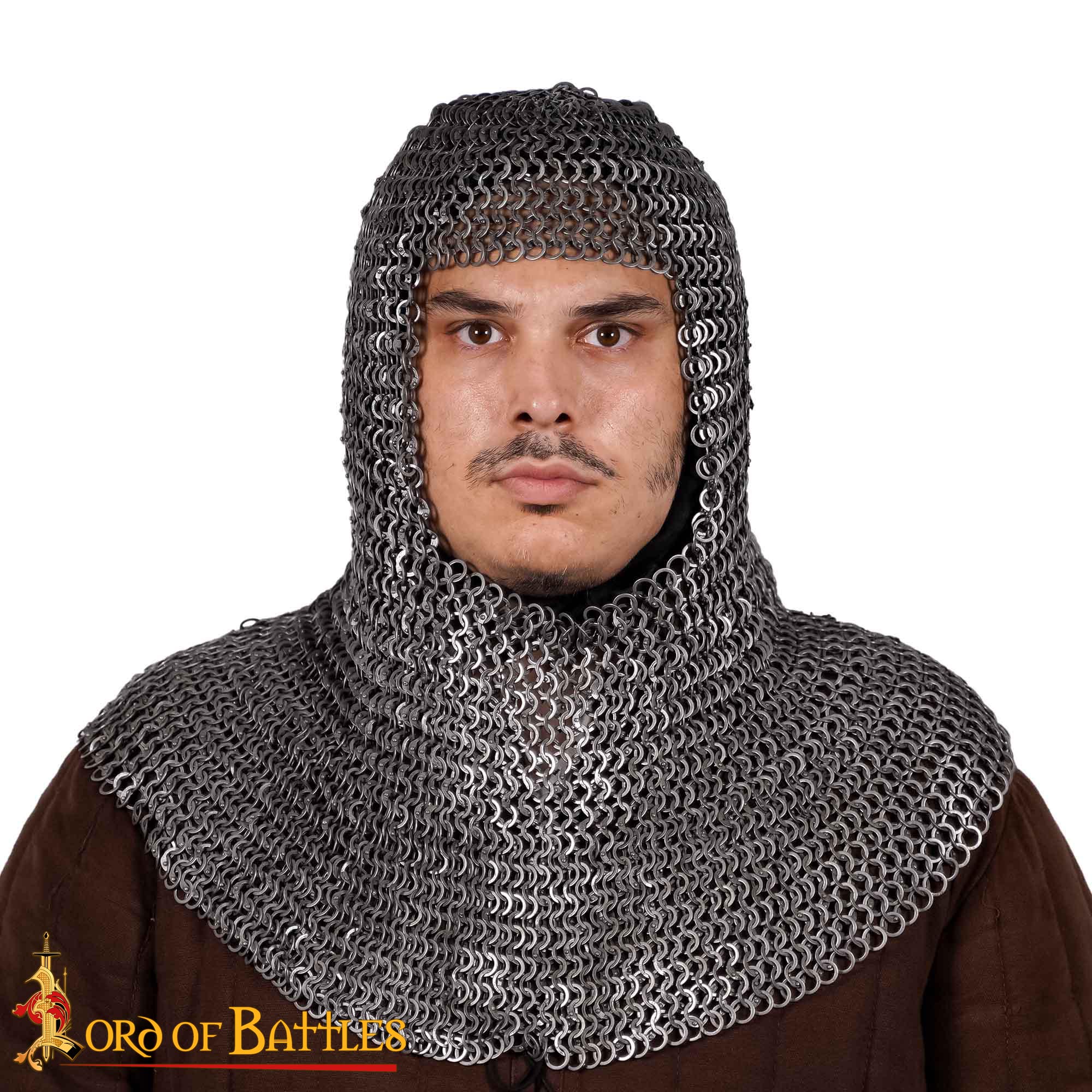 Cofia de Cota de Malla 9 Mm 17 Gauge Acero Dulce Anillo Plano Cúpula Remachado Anillos Sólidos Planos Alternos - Imagen 4