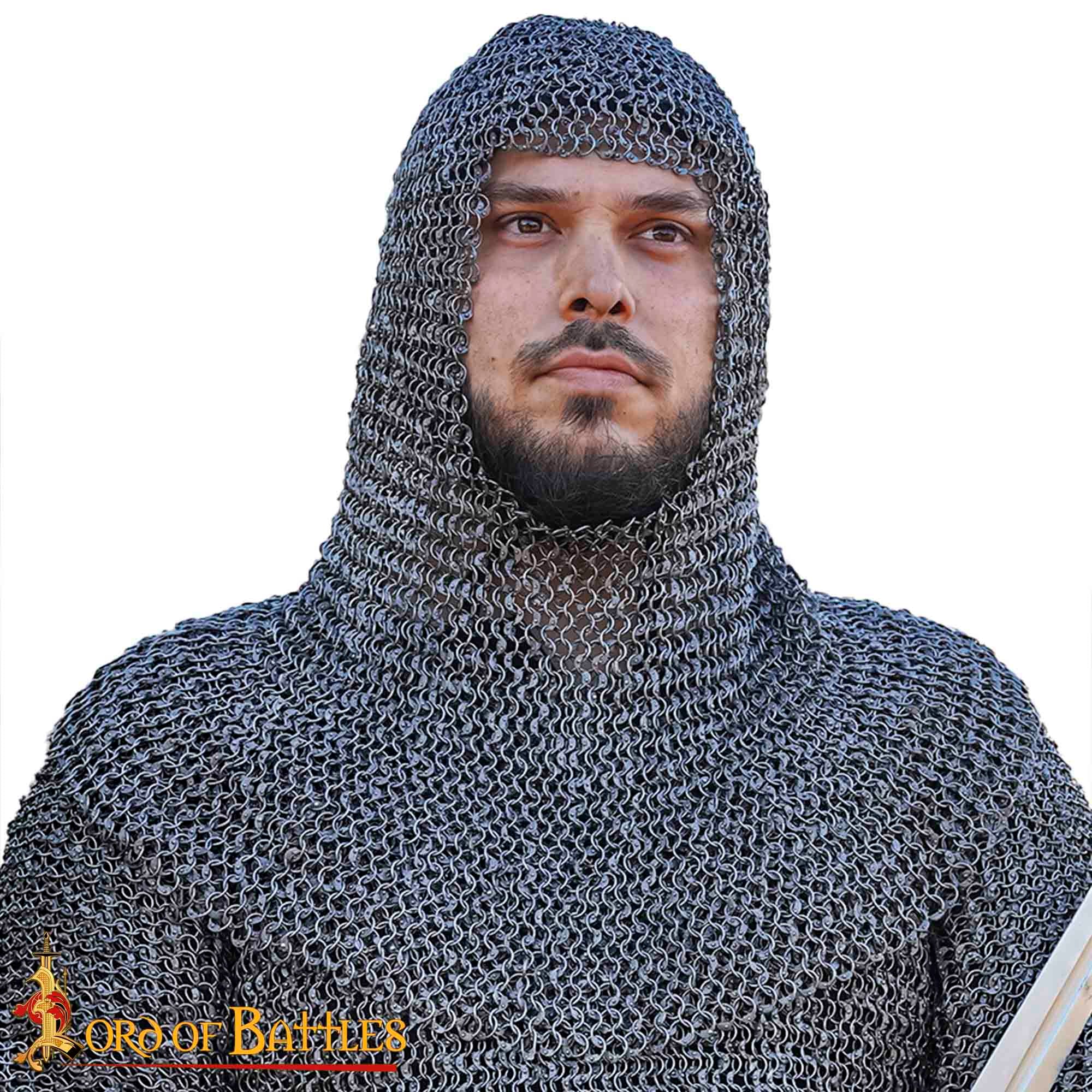 Cofia de Cota de Malla de Acero Dulce del Siglo Xiii Anillos Redondos Remachados de 8 Mm (calibre 18) - Imagen 4