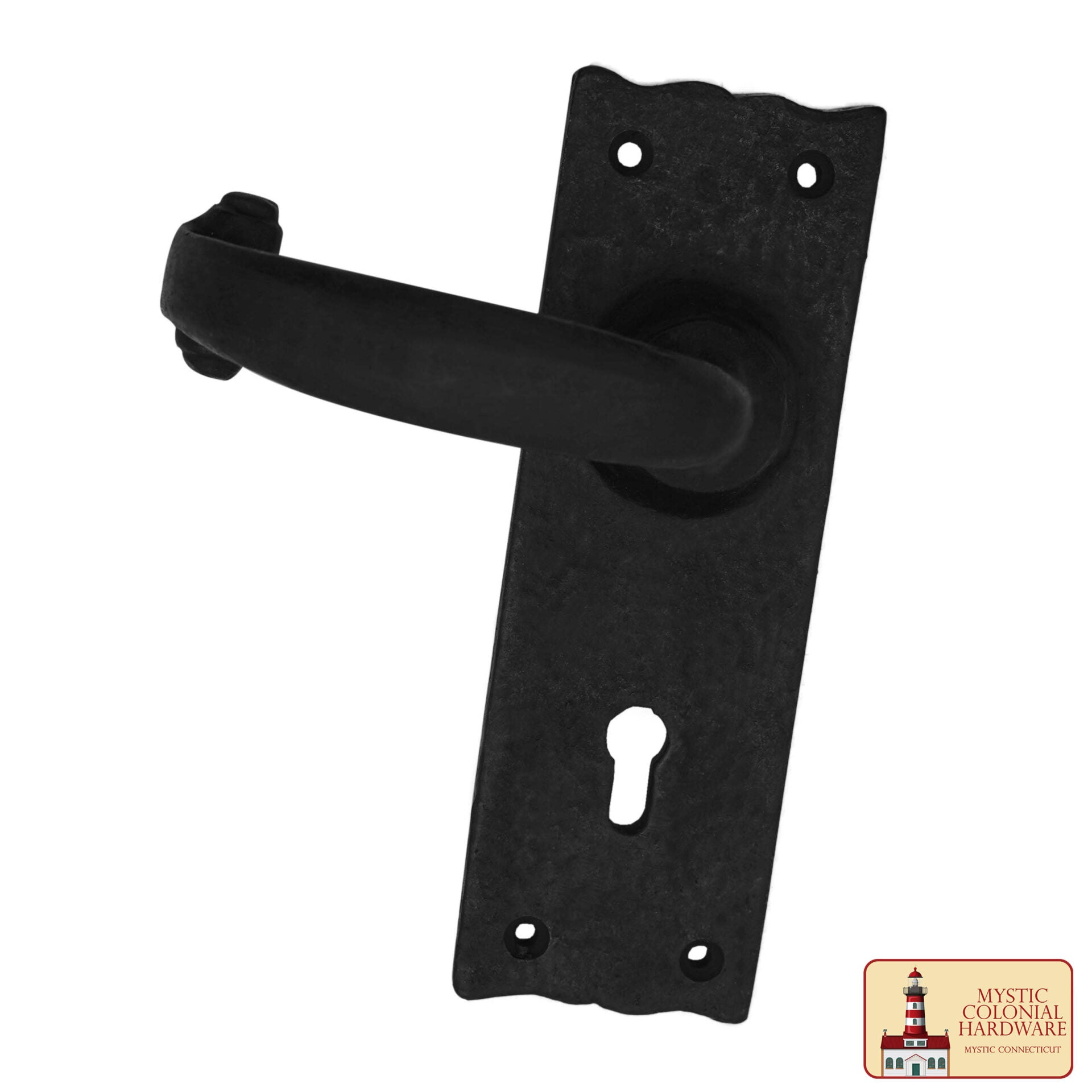 Juego Completo de Entrada de Hierro Grande con Juego de Puerta de Palanca Portofino con Placa de Fondo Festoneada : Tamaño : 6" X 2" - Imagen 3