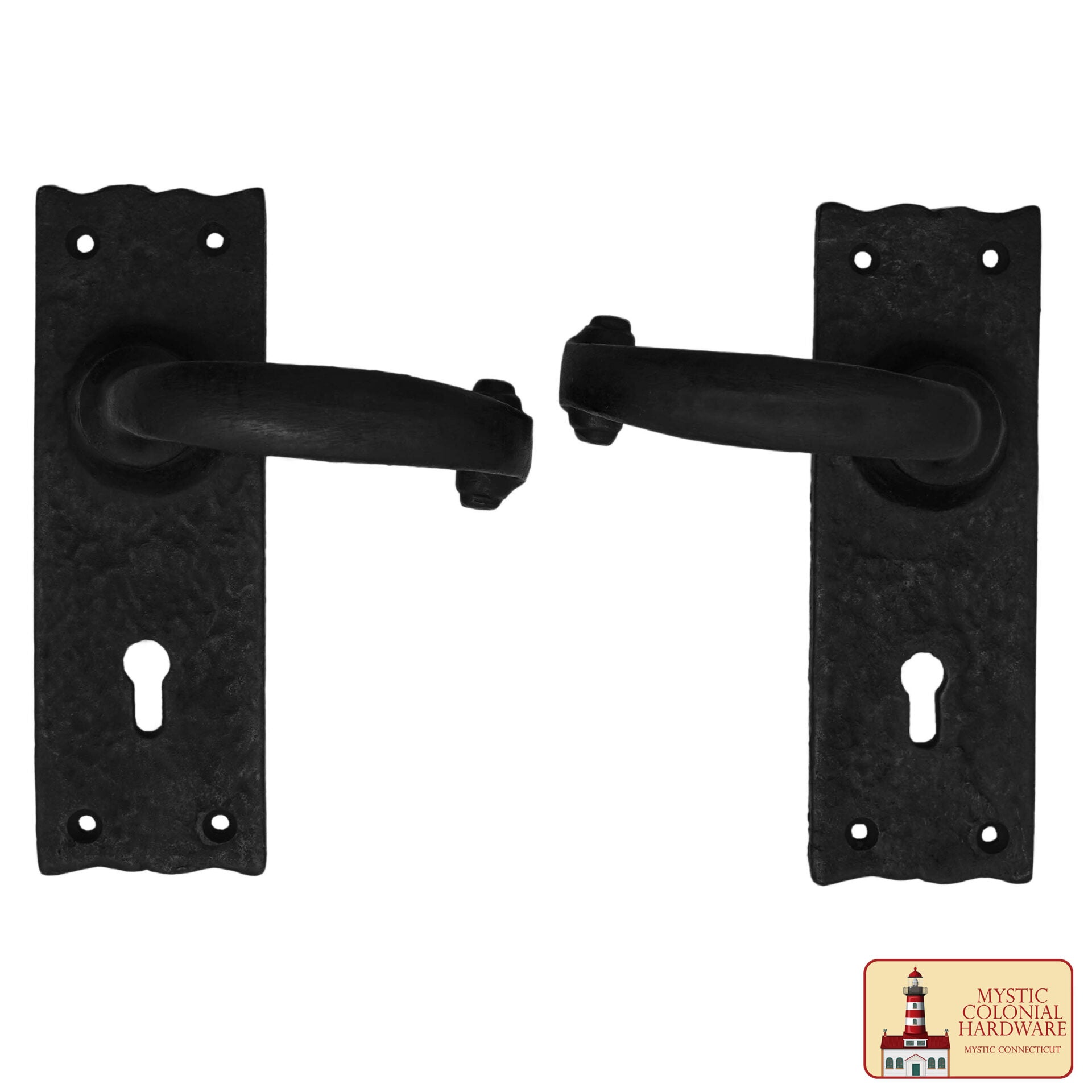 Juego Completo de Entrada de Hierro Grande con Juego de Puerta de Palanca Portofino con Placa de Fondo Festoneada : Tamaño : 6" X 2" - Imagen 1