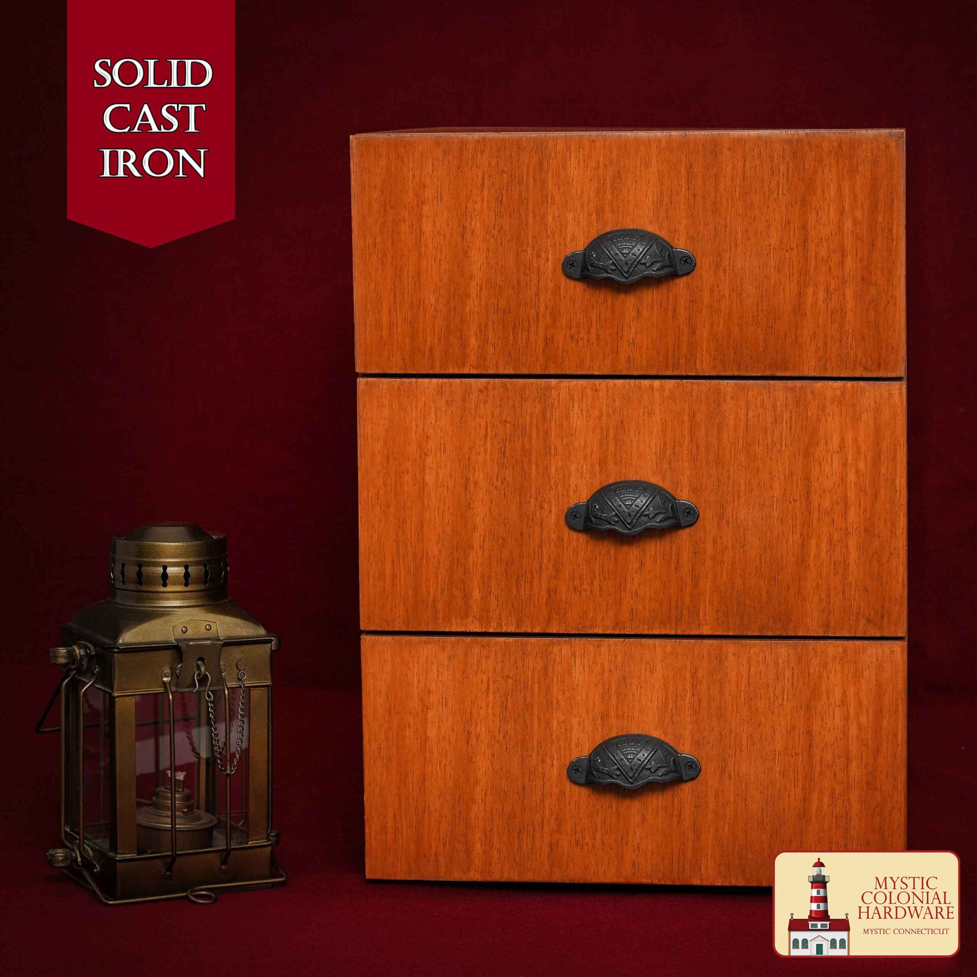 Tirador de Hierro Fundido Rústico para Cajones, Ideal para Ambientes Victorianos, Coloniales, Retro, Steampunk, Góticos, Barrocos y Medievales, (8.4x3.5) Cm - Imagen 1