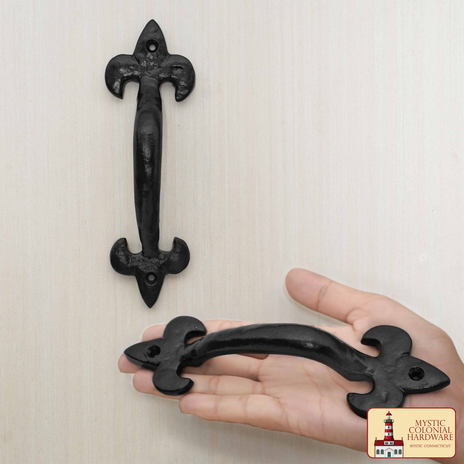 Manilla de Puerta Decorativa de Hierro Forjado Manilla de Granero - Imagen 2