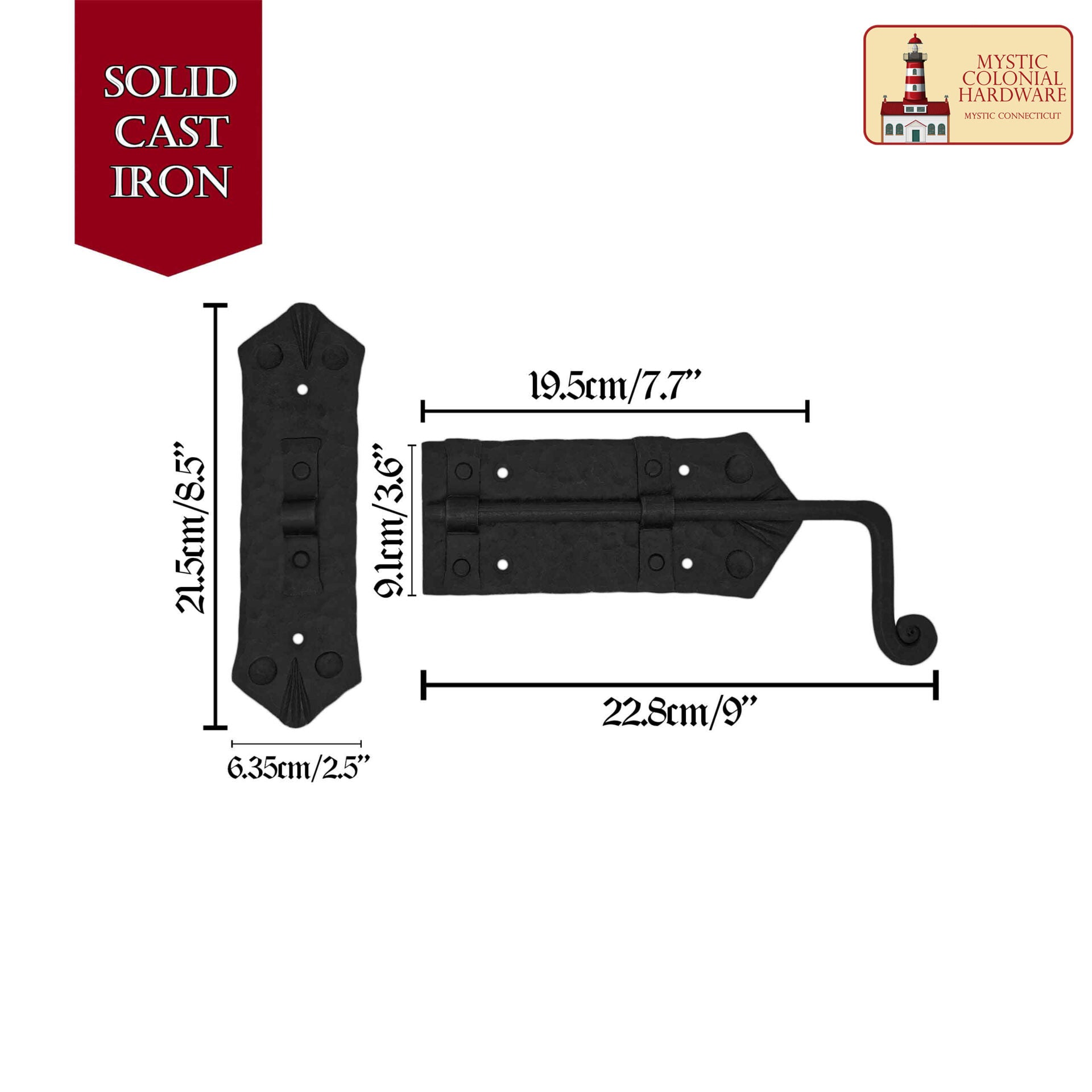 Pestillo de la Puerta de Hierro Negro Flip Pestillos, Heavy Duty Hierro Fundido Gota Pestillo, para la Antigua Granja Cobertizo del Gabinete Obturador Antiguo Privacidad Puerta de Hardware - Imagen 3
